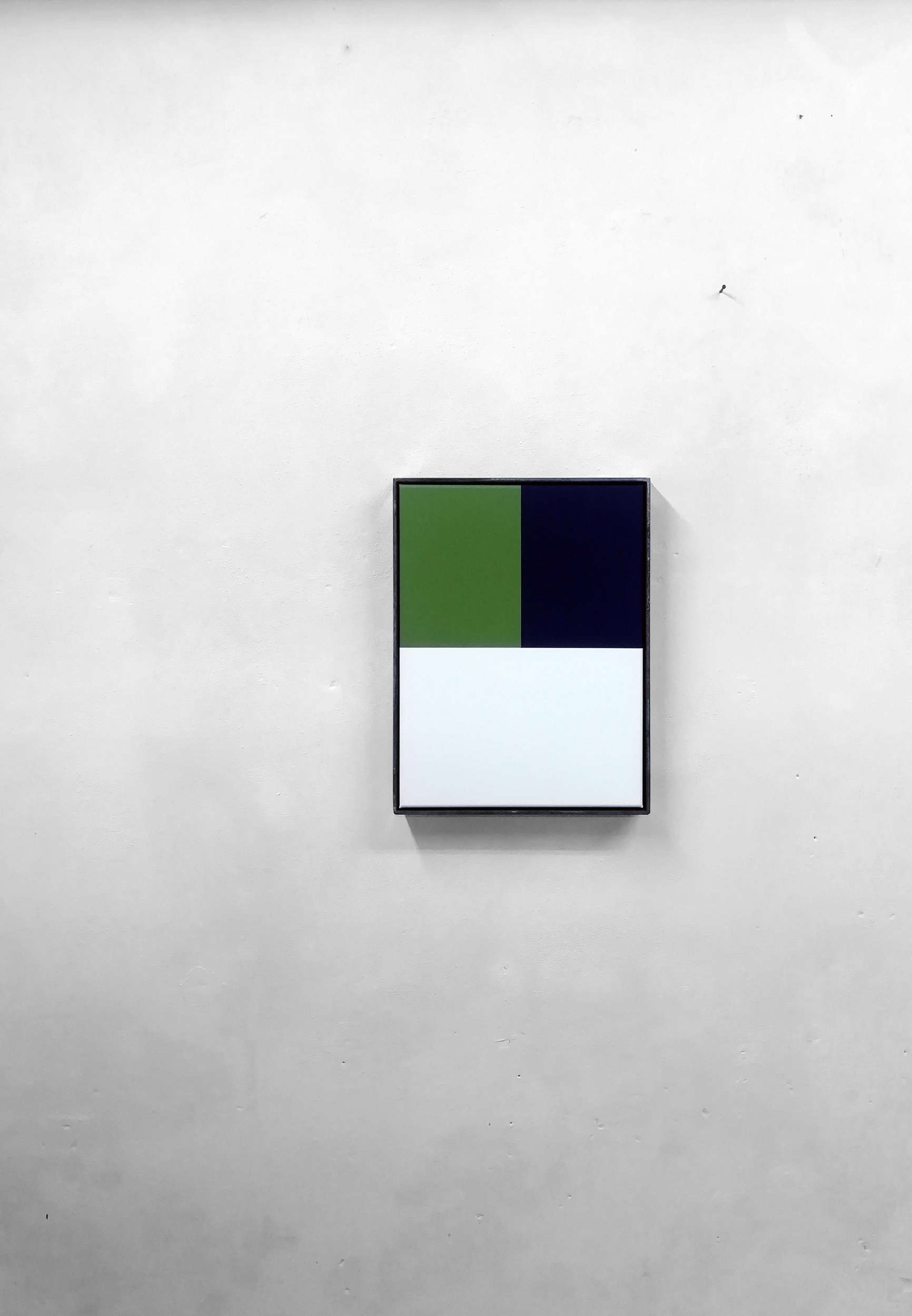 Daniele Bacci, Ho popolato di nomi il silenzio (2022-2023; acrílico sobre lienzo y bastidor de hierro, 40 x 30 cm)