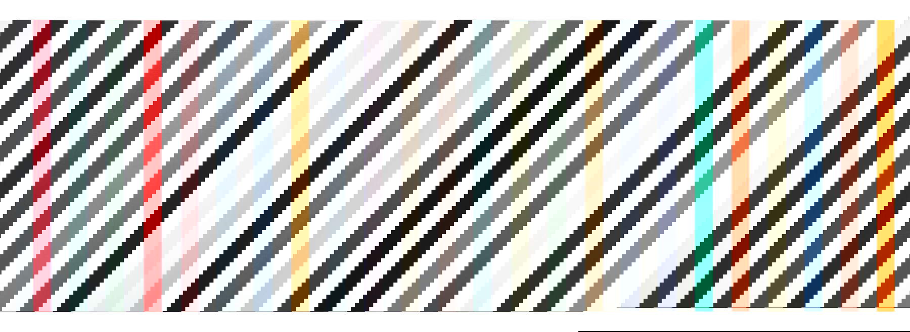 Daniele Bacci, Promenade (2017-2019; acrílico sobre lienzo, 80 x 240 cm)