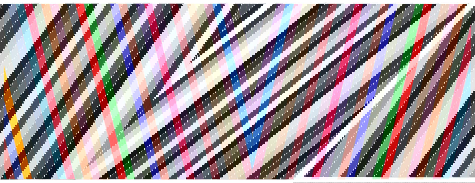 Daniele Bacci, Un oasis (2018; acrílico sobre lienzo, 105 x 280 cm)