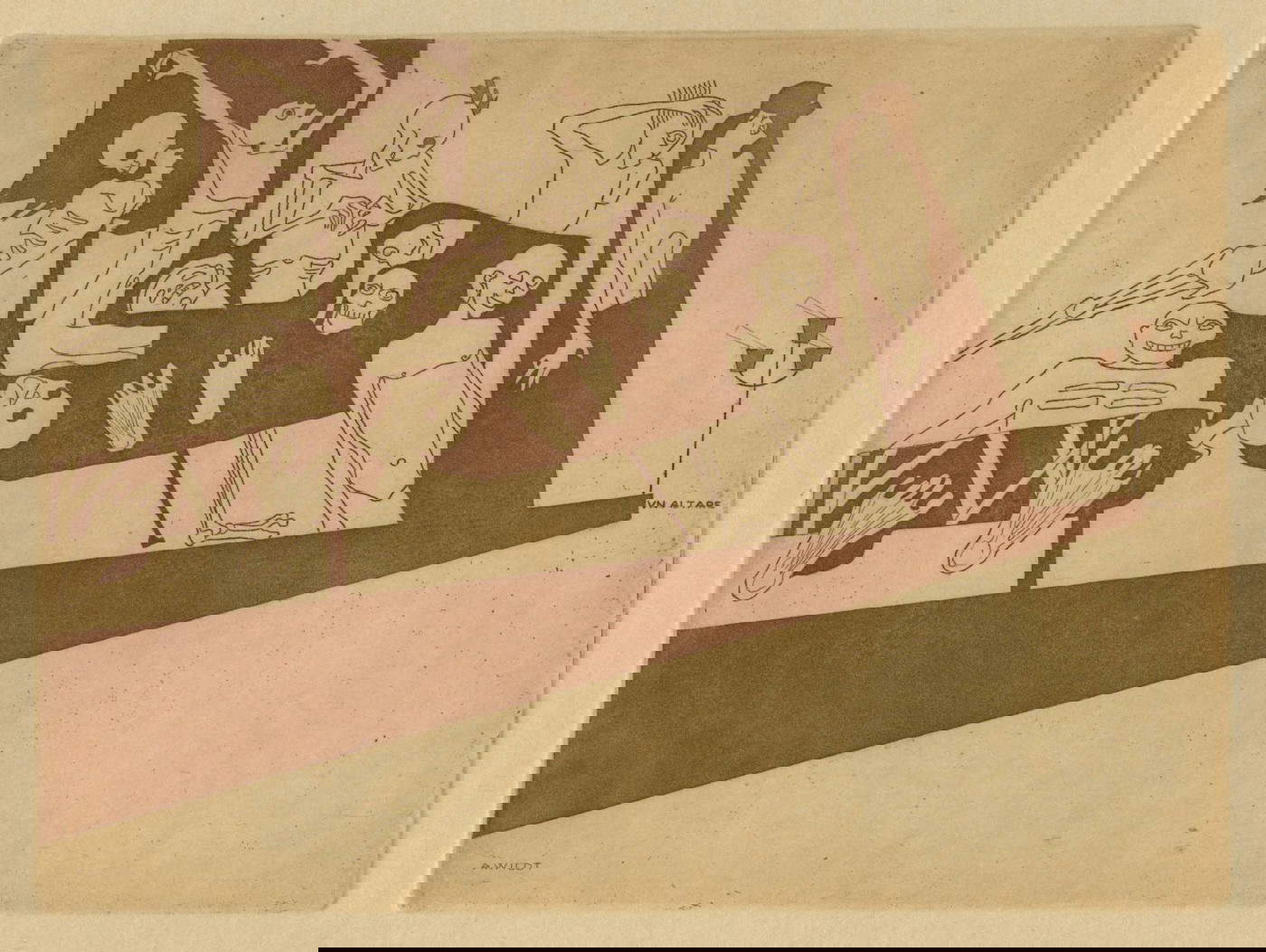 Adolfo Wildt, Un autel (1916 ; eau-forte et aquatinte ; collection du Museo Civico delle Cappuccine Bagnacavallo)