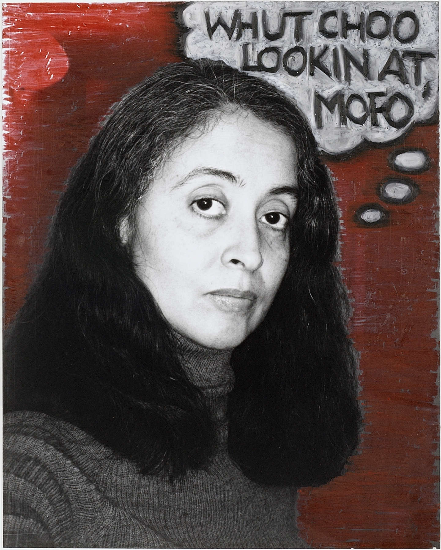 Adrian Piper, Self-Portrait as a Nice White Lady (1995; pastello a olio su stampa alla gelatina d'argento 30,4 x 20,3 cm; New York, The Studio Museum) © Adrian Piper Research Archive (APRA) Foundation Berlin Adrian Piper, Self-Portrait as a Nice White Lady (1995; pastello a olio su stampa alla gelatina d'argento 30,4 x 20,3 cm; New York, The Studio Museum) © Adrian Piper Research Archive (APRA) Foundation Berlin