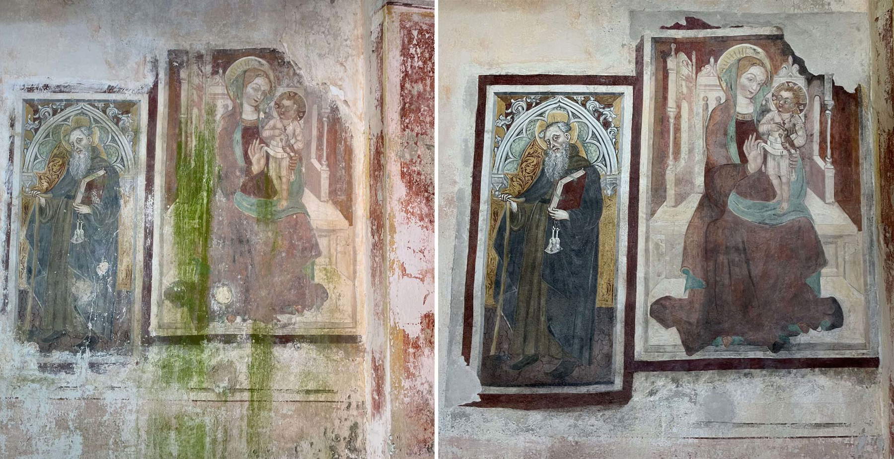 Restauración de un fresco del siglo XV en Rocchetta Cairo, Liguria