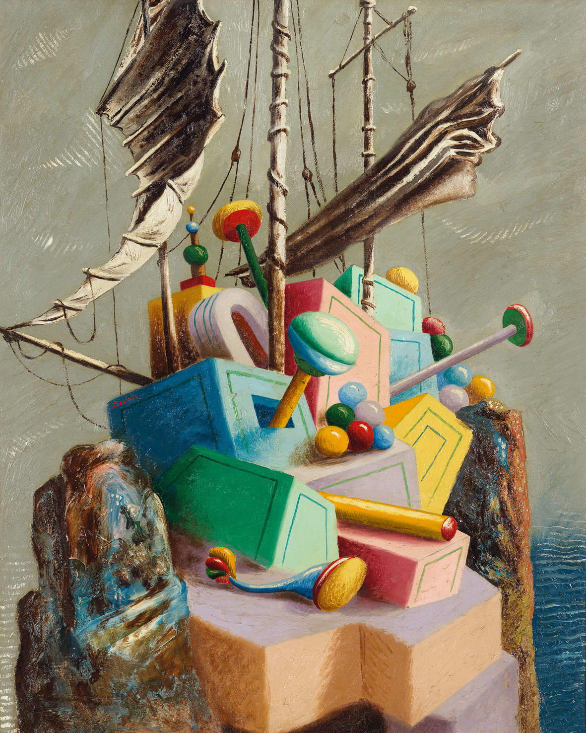 Alberto Savinio, Le navire perdu (1928; olio su tela) Alberto Savinio, Le navire perdu (1928; olio su tela)