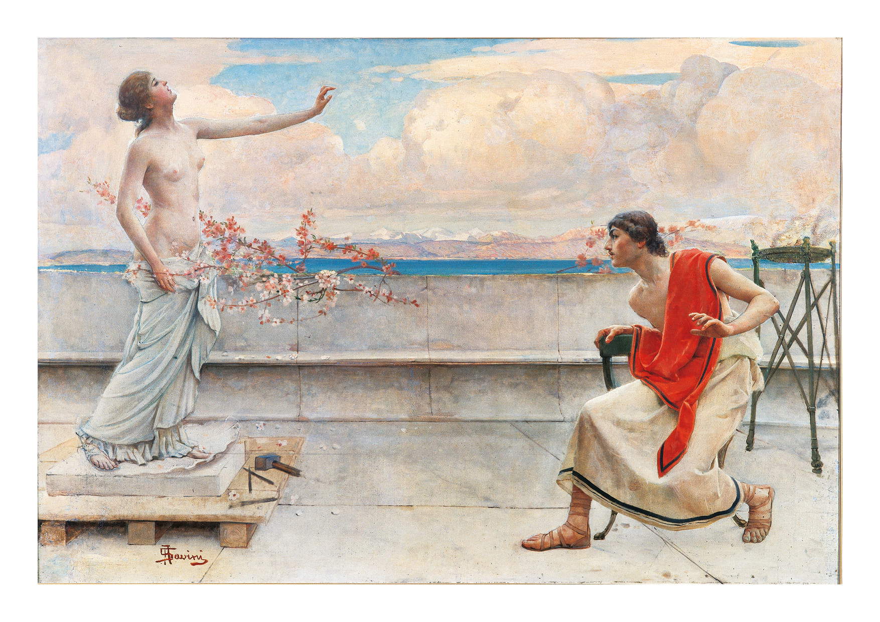 Alfredo Savini, Pygmalion (1896; oil on canvas, 91 x 128.5 cm; Verona, Fondazione Cariverona)