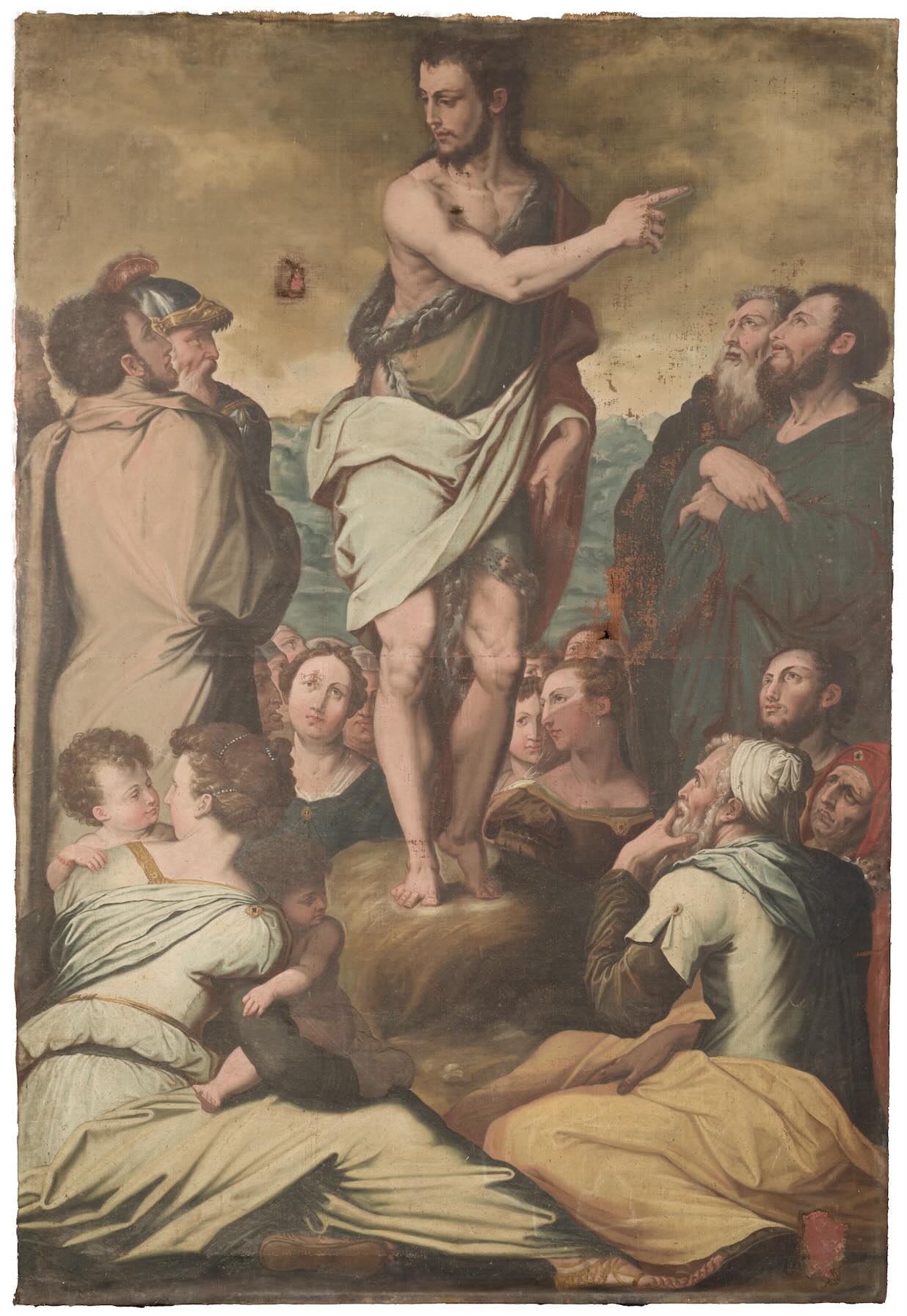 Giorgio Vasari, La predicación del Bautista, antes de la restauración (Arezzo, Abadía de las Santas Flora y Lucilla) Giorgio Vasari, La predicación del Bautista, antes de la restauración (Arezzo, Abadía de las Santas Flora y Lucilla)