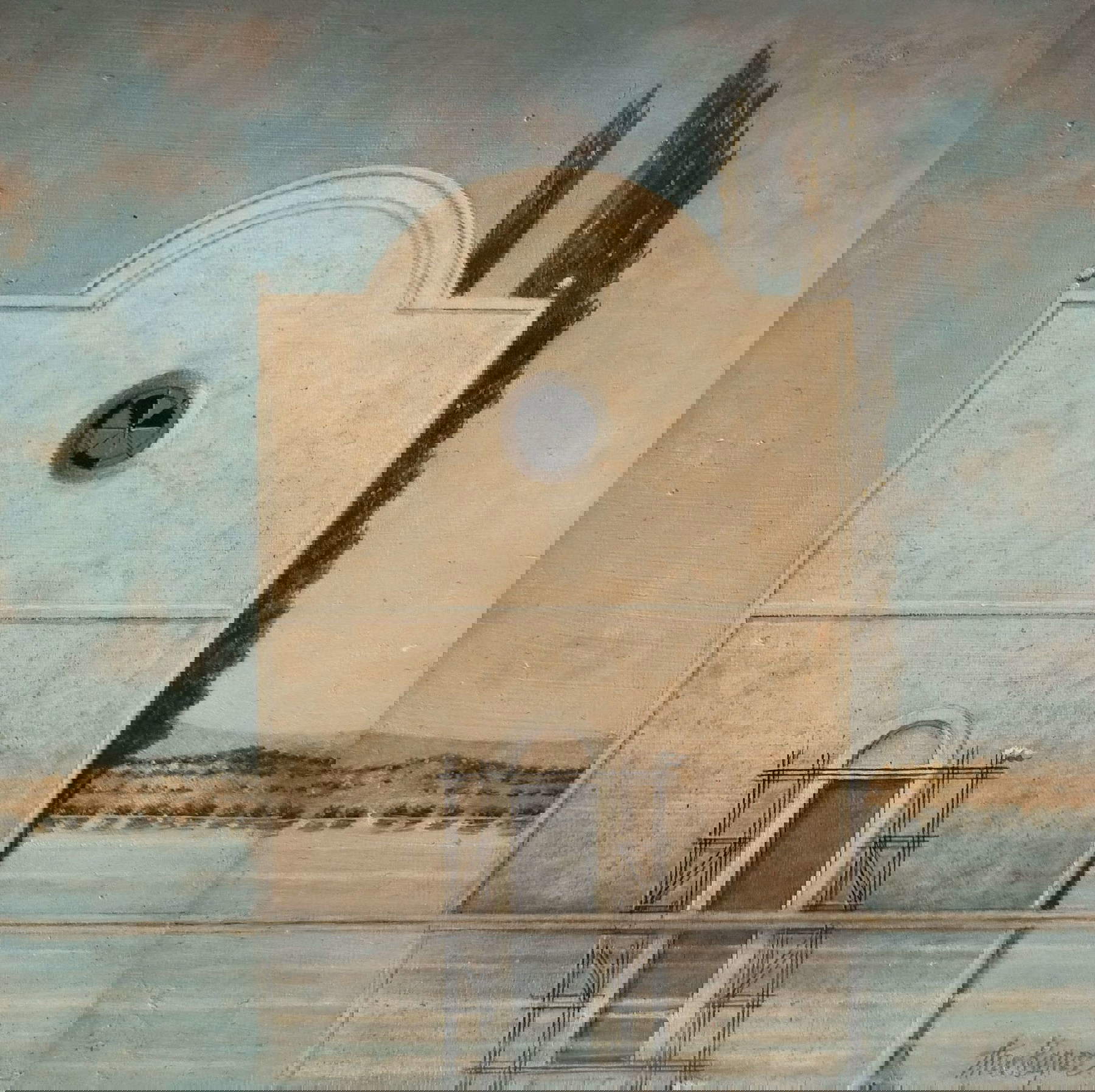 Ana Kapor, Il silenzio del luogo (2024; olio su tavola, 15 x 15 cm; Bologna, Galleria Forni)