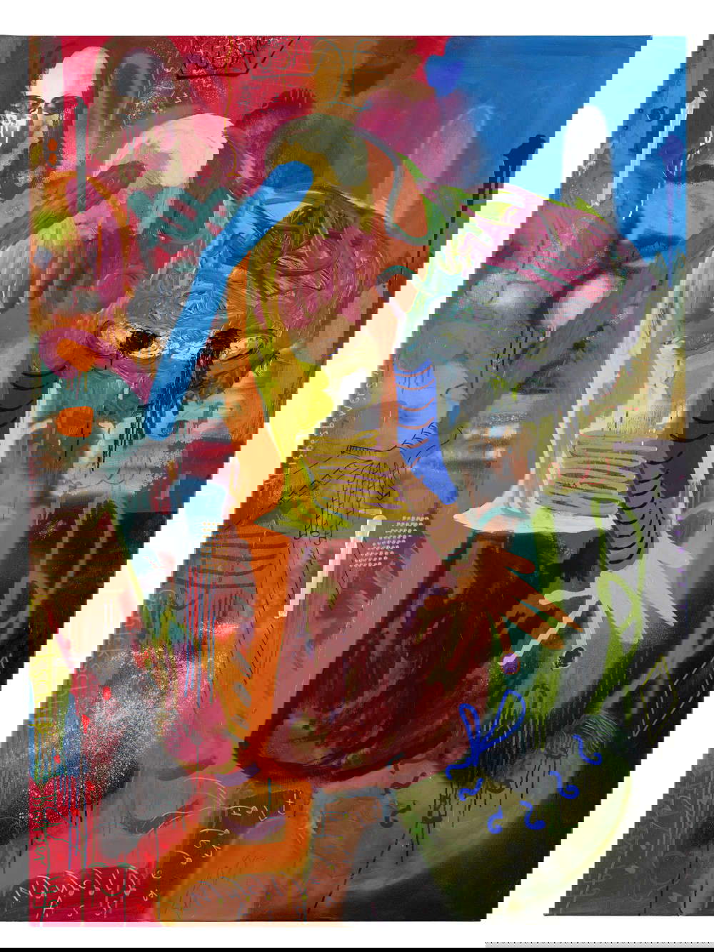 André Butzer, Matar por Satán (1999; acrílico y esmalte sobre lienzo, 210 x 150 cm). Cortesía de Wendy Gondeln, Foto: Simon Vogel André Butzer, Matar por Satán (1999; acrílico y esmalte sobre lienzo, 210 x 150 cm). Cortesía de Wendy Gondeln, Foto: Simon Vogel