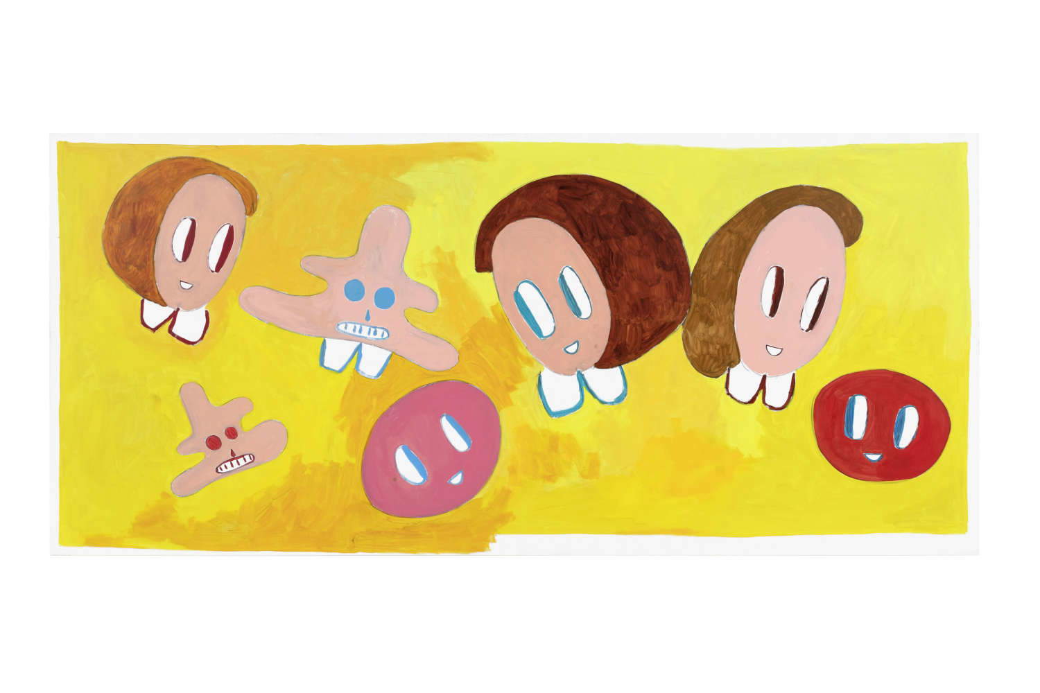 André Butzer, Ohne Titel / Untitled / Sin título (2021; acrílico sobre lienzo, 200 x 442 cm). Con permiso de Galerie Max Hetzler, Berlín | París | Londres; Gió Marconi, Milán. Foto: Fabio Mantegna André Butzer, Ohne Titel / Untitled / Sin título (2021; acrílico sobre lienzo, 200 x 442 cm). Con permiso de Galerie Max Hetzler, Berlín | París | Londres; Gió Marconi, Milán. Foto: Fabio Mantegna