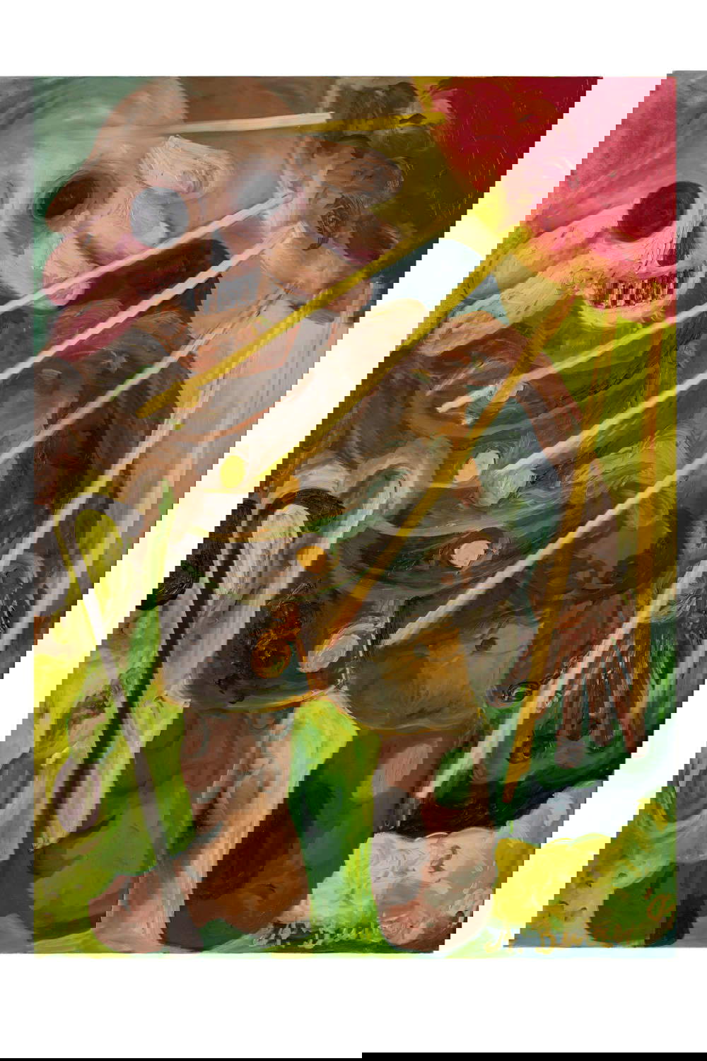 André Butzer, Wanderer 2 (Im Friedensgebirge) / Wanderer 2 (En las montañas de la paz) / Wanderer 2 (En las montañas de la paz) (2001; óleo sobre lienzo, 185 x 135 cm; Colección particular). Foto: Frank Kleinbach André Butzer, Wanderer 2 (Im Friedensgebirge) / Wanderer 2 (En las montañas de la paz) / Wanderer 2 (En las montañas de la paz) (2001; óleo sobre lienzo, 185 x 135 cm; Colección particular). Foto: Frank Kleinbach