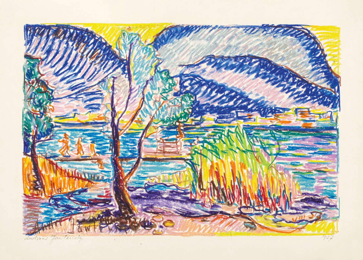 Andreas Jawlensky, Paisaje del Tesino (1957; lápiz de color sobre papel, 24,6 × 34,3 cm; Colección Werner Coninx, en préstamo permanente en el Museo Comunale d'Arte Moderna Ascona) © 2024, ProLitteris, Zúrich Andreas Jawlensky, Paisaje del Tesino (1957; lápiz de color sobre papel, 24,6 × 34,3 cm; Colección Werner Coninx, en préstamo permanente en el Museo Comunale d'Arte Moderna Ascona) © 2024, ProLitteris, Zúrich