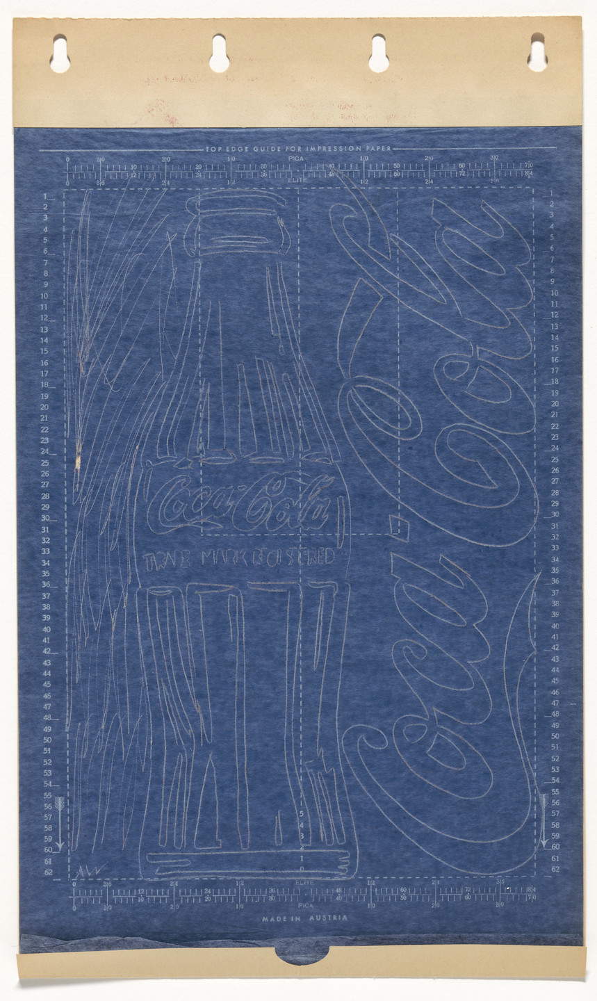 Andy Warhol, Coca-Cola (1962 ; pochoir miméographique sur papier, 35,6 x 22,9 cm ; New York, MoMA) Andy Warhol, Coca-Cola (1962 ; pochoir miméographique sur papier, 35,6 x 22,9 cm ; New York, MoMA)