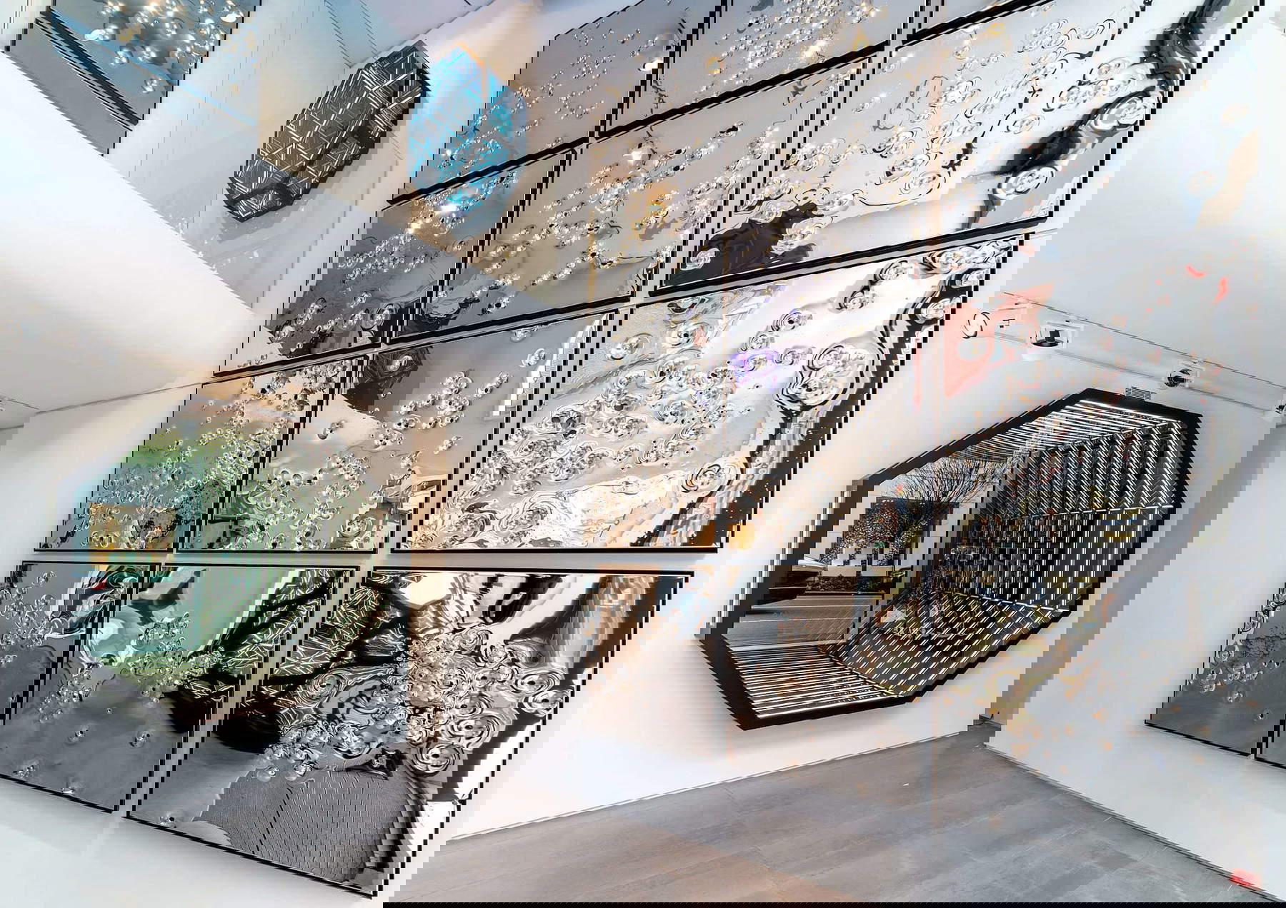 One of Anthony James' Bullet Paintings, exhibited in 2022