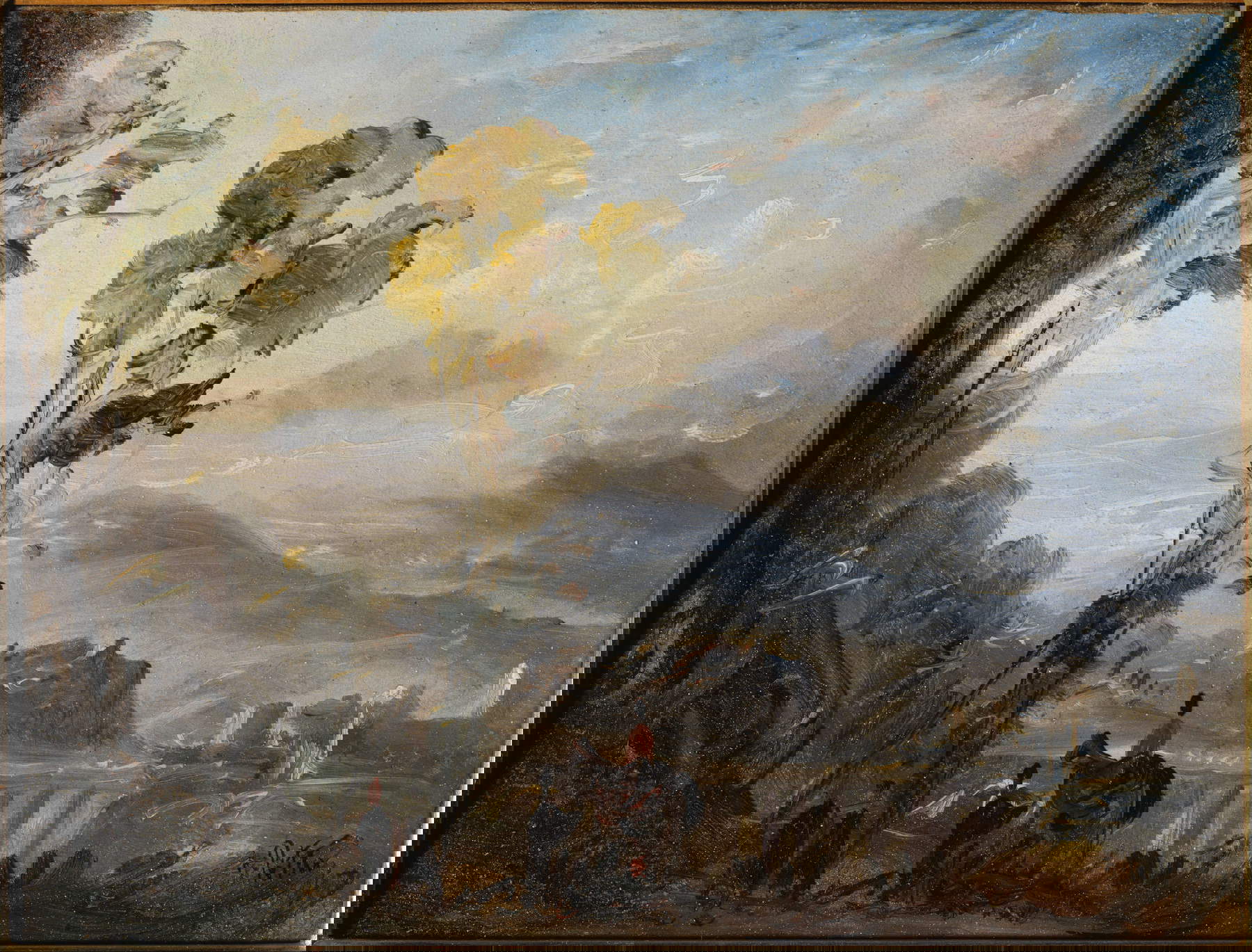 Anton Sminck van Pitloo, The Bridge at Cava dei Tirreni (oil on paper applied to canvas; Naples, private collection)