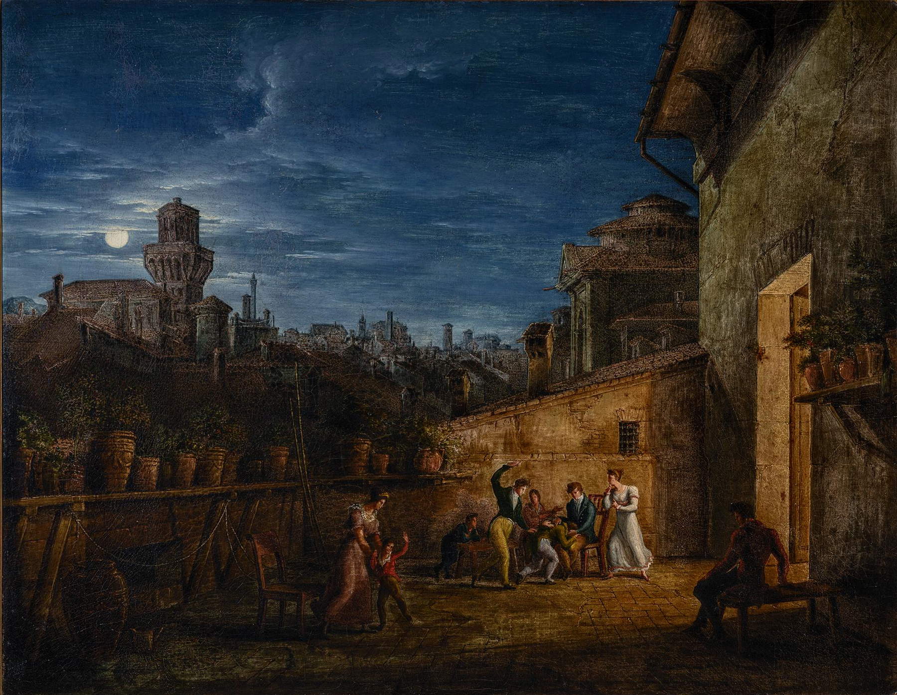 Antonio Basoli, Terrace in the premises of the Pontifical Academy of Fine Arts (1826; oil on canvas, 54x70 cm) Antonio Basoli, Terrace in the premises of the Pontifical Academy of Fine Arts (1826; oil on canvas, 54x70 cm)