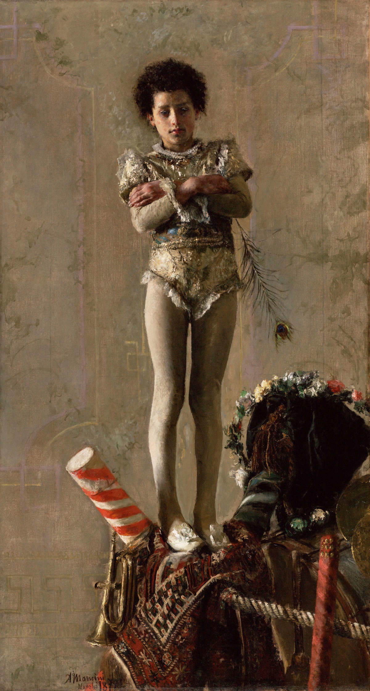 Antonio Mancini, Il Saltimbanco (1878; oil on canvas; Philadelphia, Philadelphia Museum of Art, Vance N.Jordan Collection, 2004)
