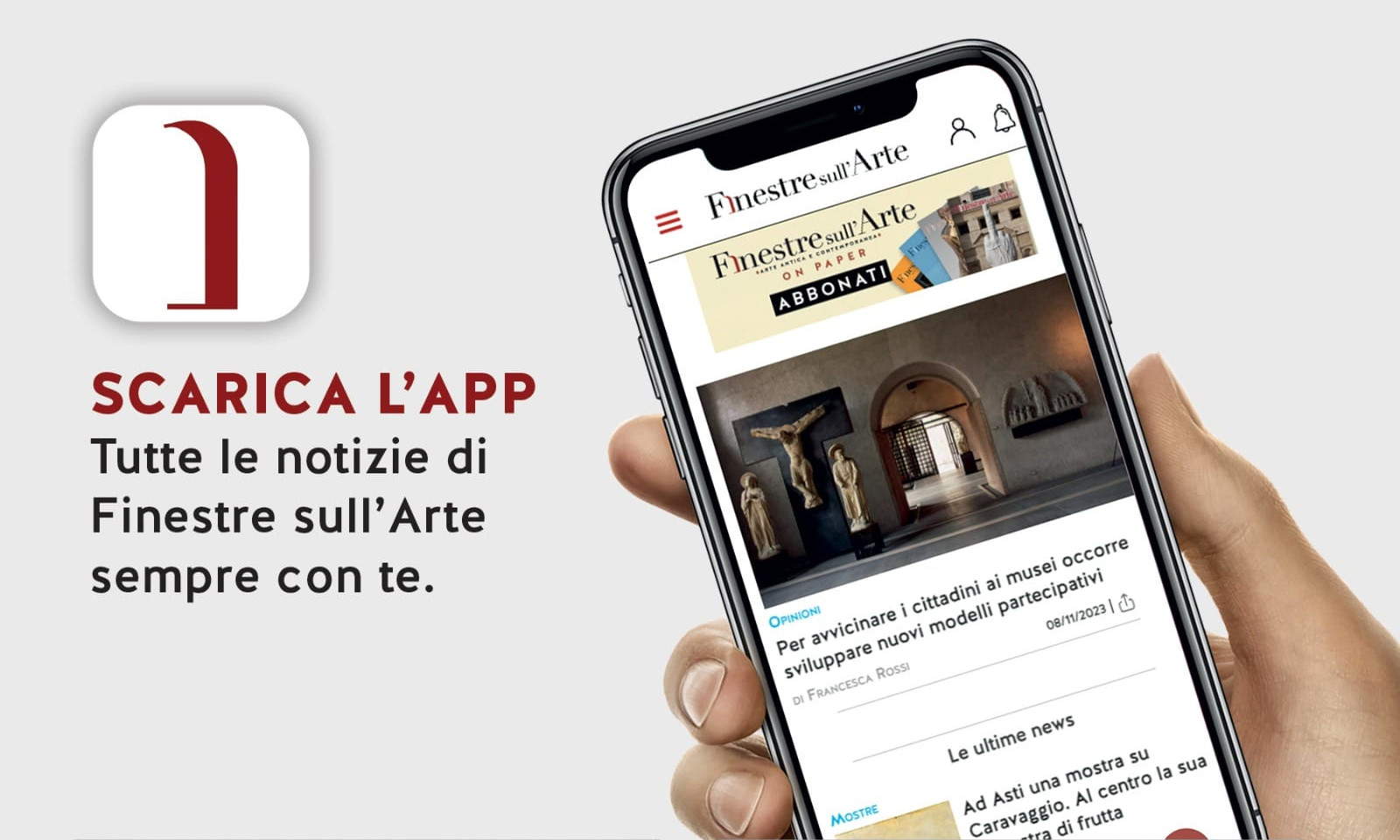 Download the Finestre Sull'Arte app to receive real-time notifications and stay up-to-date