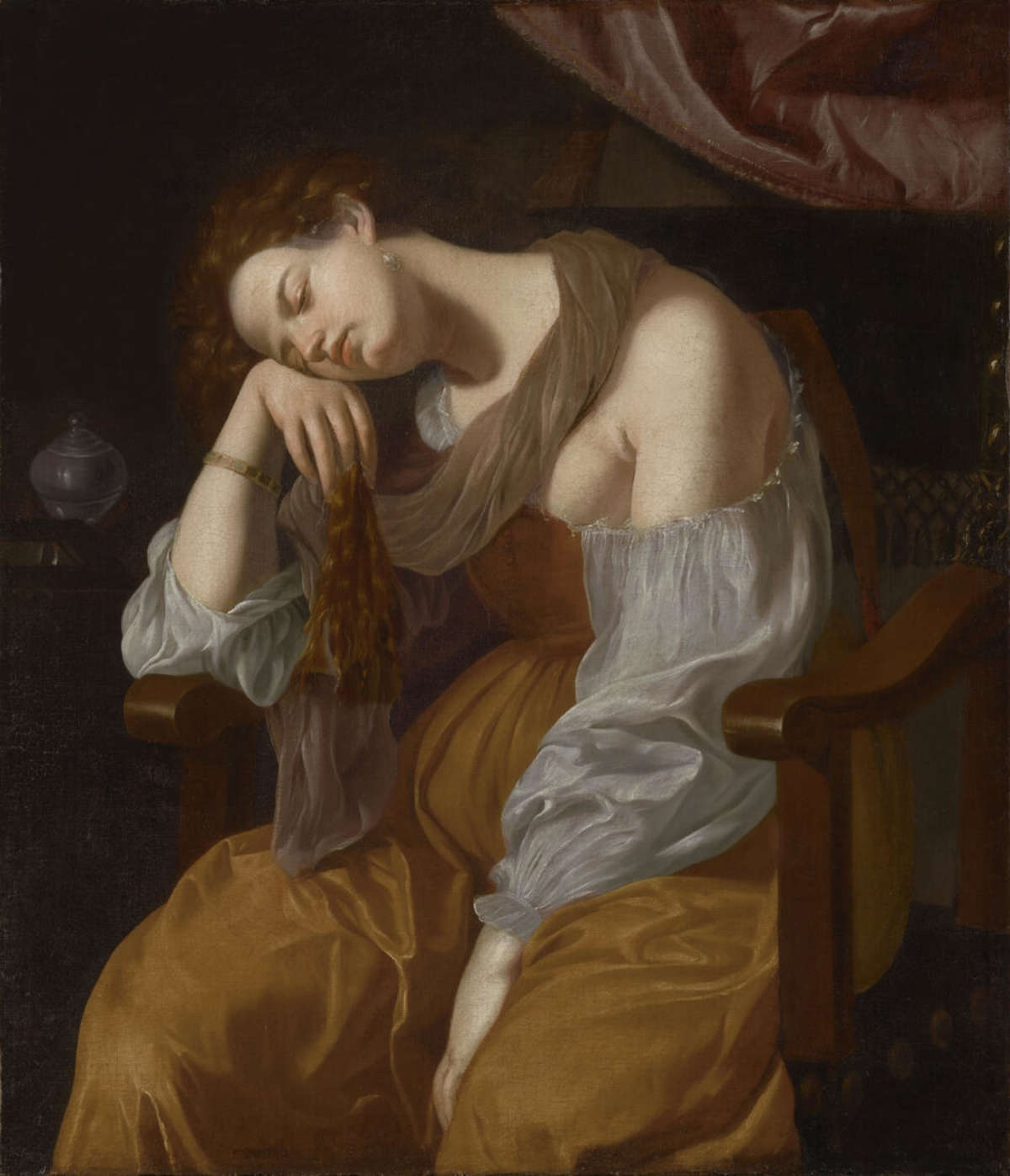 Artemisia Gentileschi, Büßende Magdalena (1625-1626; Öl auf Leinwand, 108,8 x 93 cm; Fort Worth, Kimbell Art Museum) Artemisia Gentileschi, Büßende Magdalena (1625-1626; Öl auf Leinwand, 108,8 x 93 cm; Fort Worth, Kimbell Art Museum)