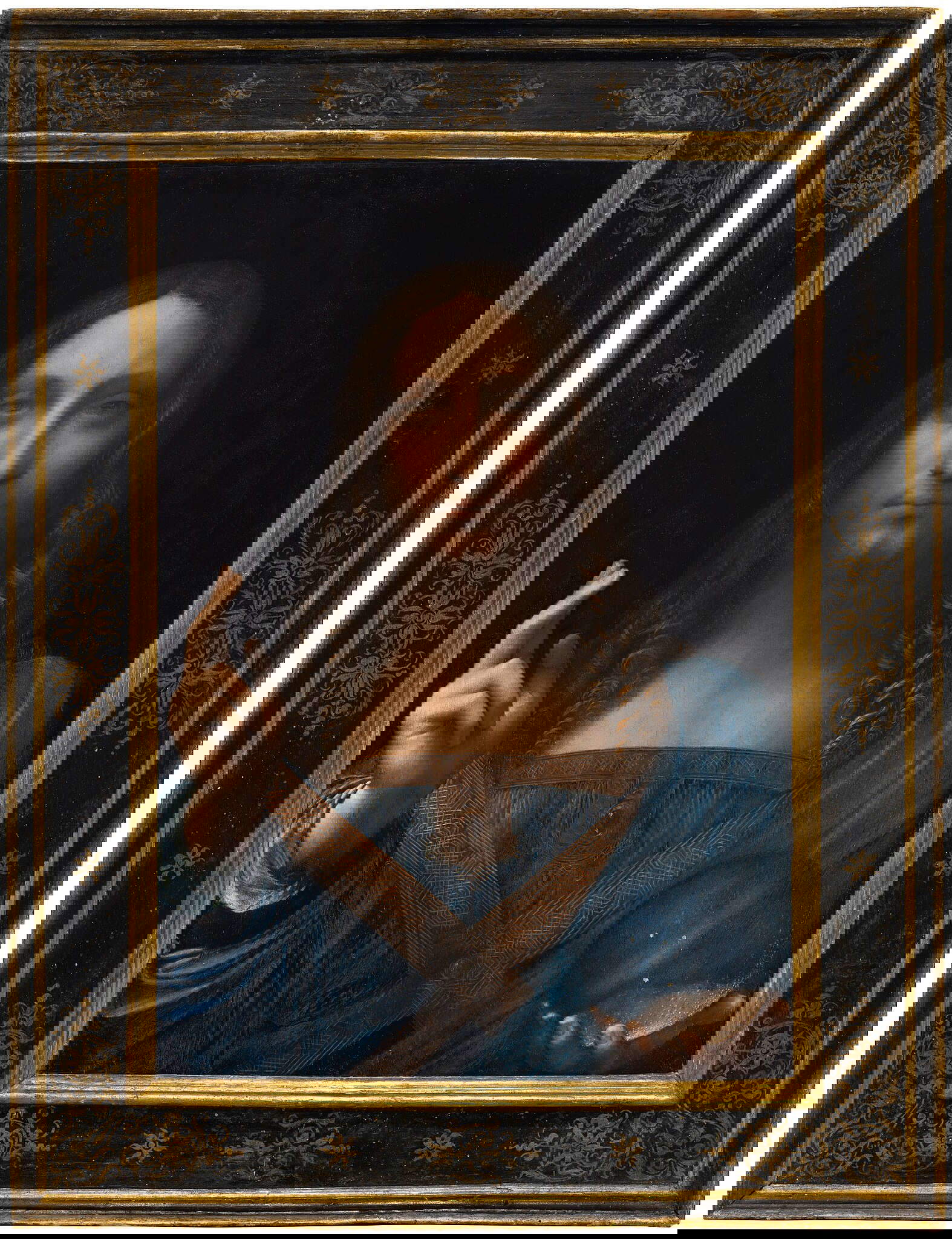 Leonardo da Vinci (attribuito) o Bottega di Leonardo da Vinci, Salvator Mundi (1505-1515 circa; olio su tavola, 65,6 x 45,4 cm; Collezione privata) Leonardo da Vinci (attribuito) o Bottega di Leonardo da Vinci, Salvator Mundi (1505-1515 circa; olio su tavola, 65,6 x 45,4 cm; Collezione privata)