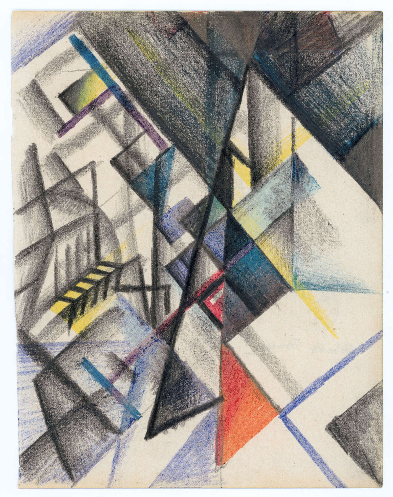 August Macke, Formas abstractas IV (1913; lápiz y lápiz de color sobre papel, 20,5 × 16 cm; Colección Werner Coninx, en préstamo permanente en el Museo Comunale d'Arte Moderna Ascona) August Macke, Formas abstractas IV (1913; lápiz y lápiz de color sobre papel, 20,5 × 16 cm; Colección Werner Coninx, en préstamo permanente en el Museo Comunale d'Arte Moderna Ascona)