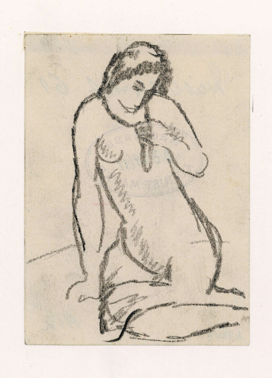 August Macke, Desnudo (1912; lápiz sobre papel, 11 × 8 cm; Colección Werner Coninx, en préstamo permanente en el Museo Comunale d'Arte Moderna Ascona) August Macke, Desnudo (1912; lápiz sobre papel, 11 × 8 cm; Colección Werner Coninx, en préstamo permanente en el Museo Comunale d'Arte Moderna Ascona)