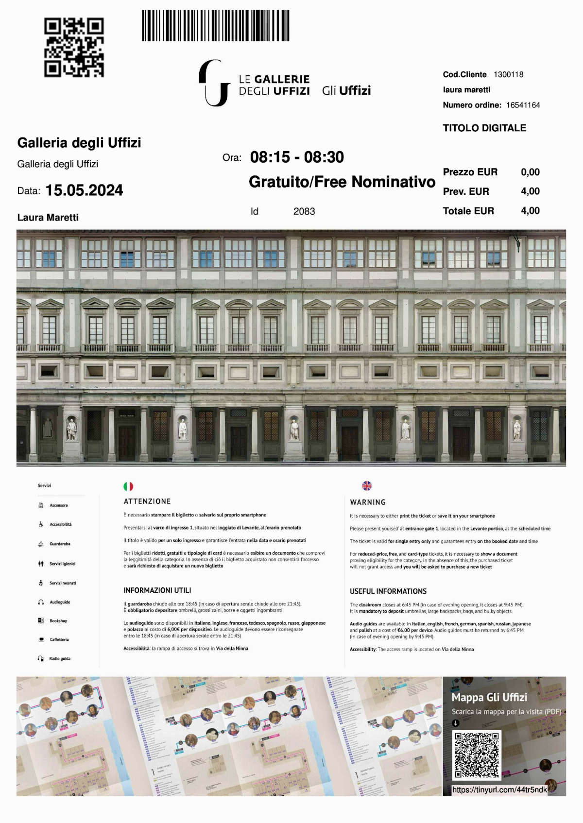 Uffizien E-Ticket Uffizien E-Ticket