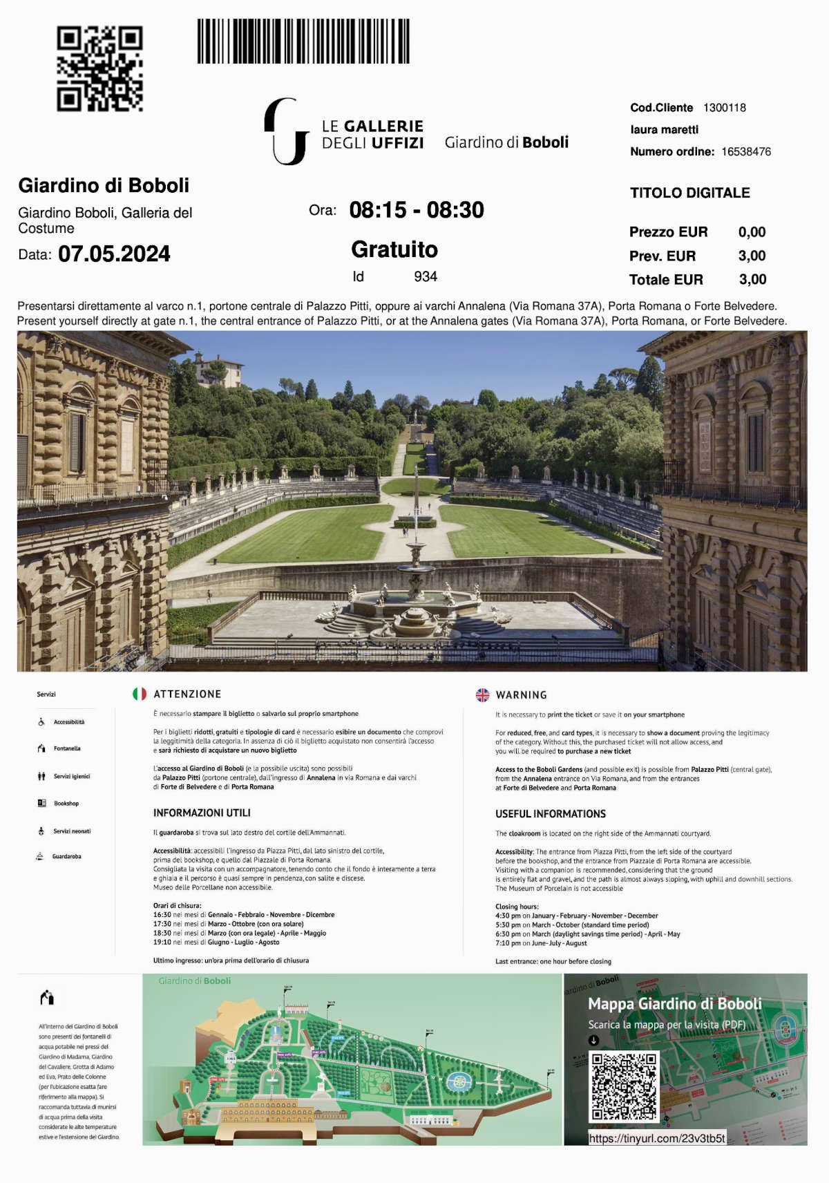 Uffizien E-Ticket Uffizien E-Ticket