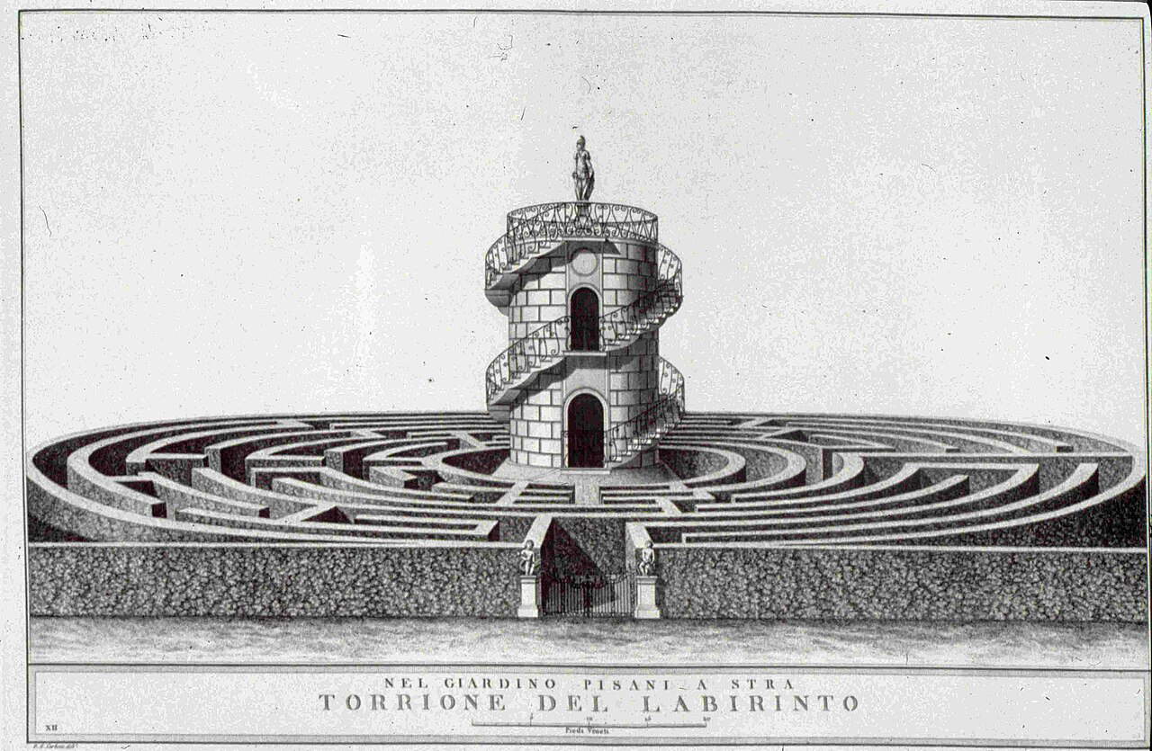 Bortolo Gaetano Carboni, Torrione del Labirinto nel Giardino Pisani a Stra (1790-1792; engraving; Turin, Academy of Sciences) Bortolo Gaetano Carboni, Torrione del Labirinto nel Giardino Pisani a Stra (1790-1792; engraving; Turin, Academy of Sciences)