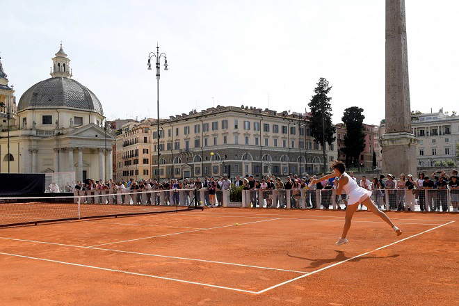 Rome, la Piazza del Popolo devient un grand court de tennis pour l'Internazionali d'Italia