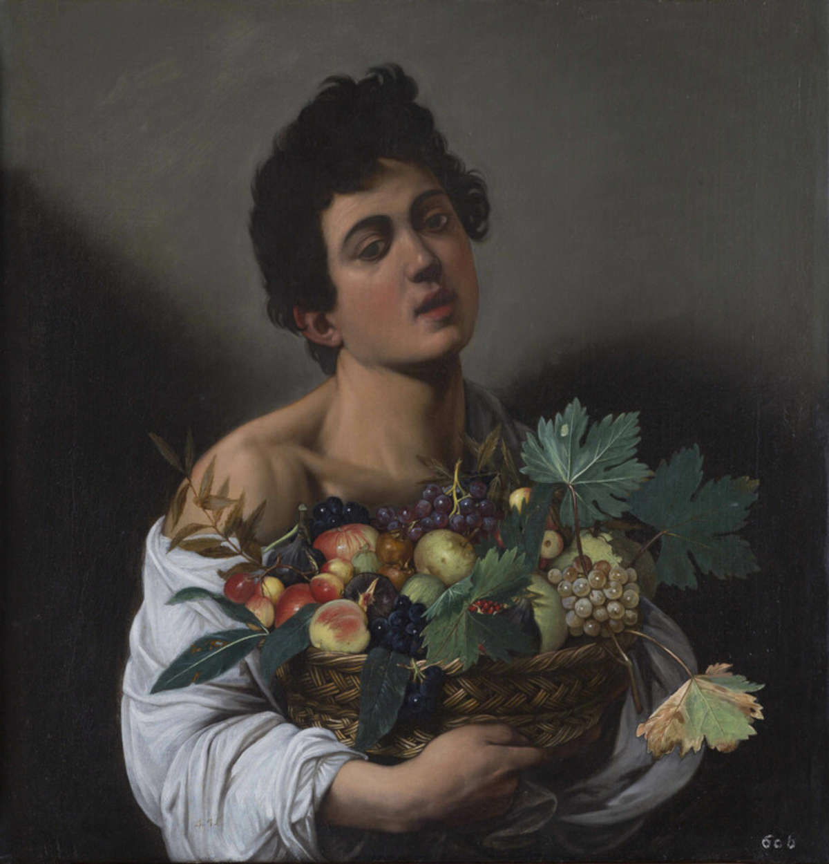 Caravaggio, Joven con cesta de fruta (1596-1597; óleo sobre lienzo, 70 x 67 cm; Roma, Galleria Borghese) Caravaggio, Joven con cesta de fruta (1596-1597; óleo sobre lienzo, 70 x 67 cm; Roma, Galleria Borghese)
