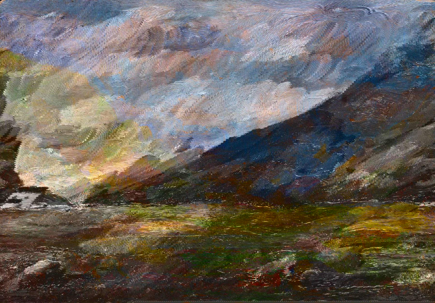 Carlo Fornara y Gian Maria Rastellini, Paisaje (ca. 1895; óleo sobre tabla, 23 x 33 cm; Colección Poscio) Carlo Fornara y Gian Maria Rastellini, Paisaje (ca. 1895; óleo sobre tabla, 23 x 33 cm; Colección Poscio)