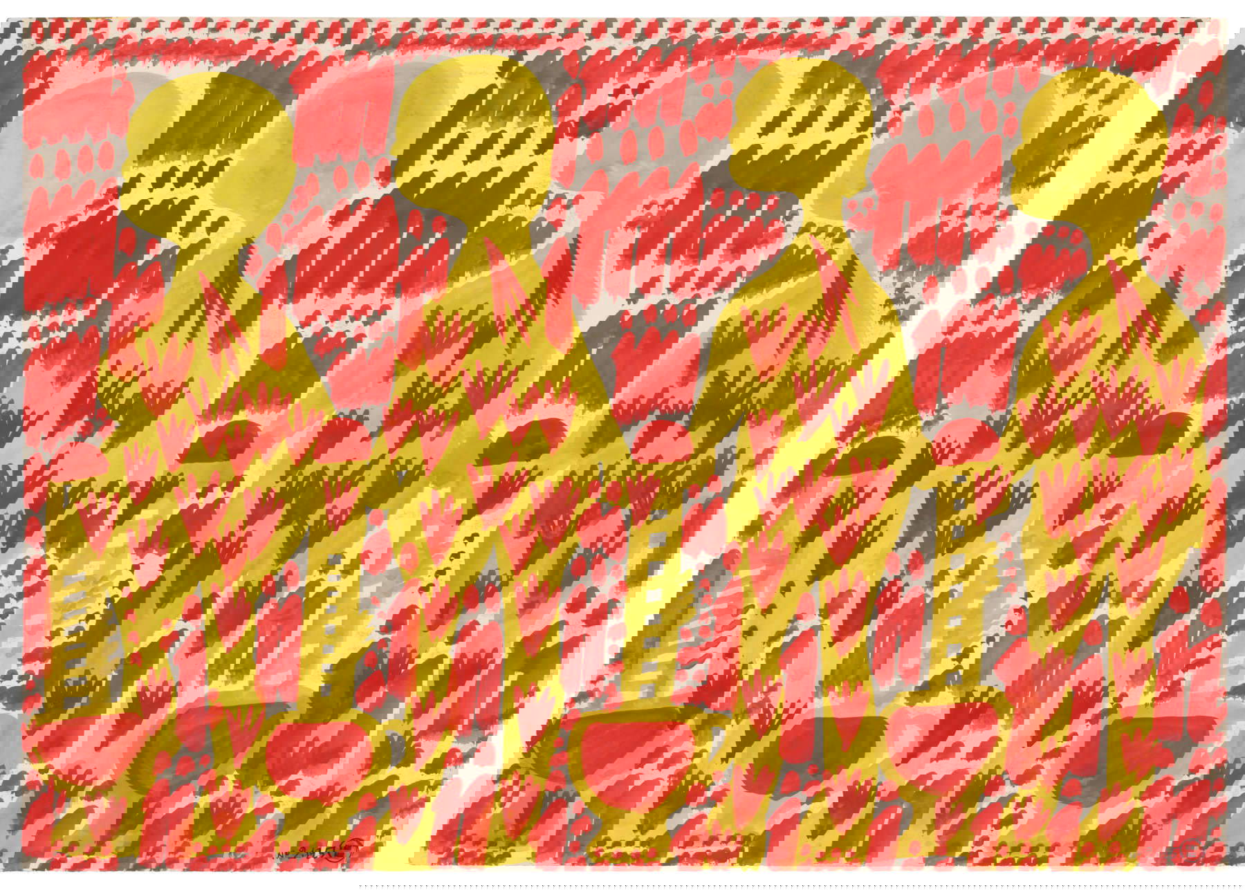 Carlo Zinelli, Sans titre (ca. 1962 ; gouache sur papier ; Lausanne, Collection de l'Art Brut). Crédits photographiques : Atelier de numérisation - Ville de Lausanne Carlo Zinelli, Sans titre (ca. 1962 ; gouache sur papier ; Lausanne, Collection de l'Art Brut). Crédits photographiques : Atelier de numérisation - Ville de Lausanne