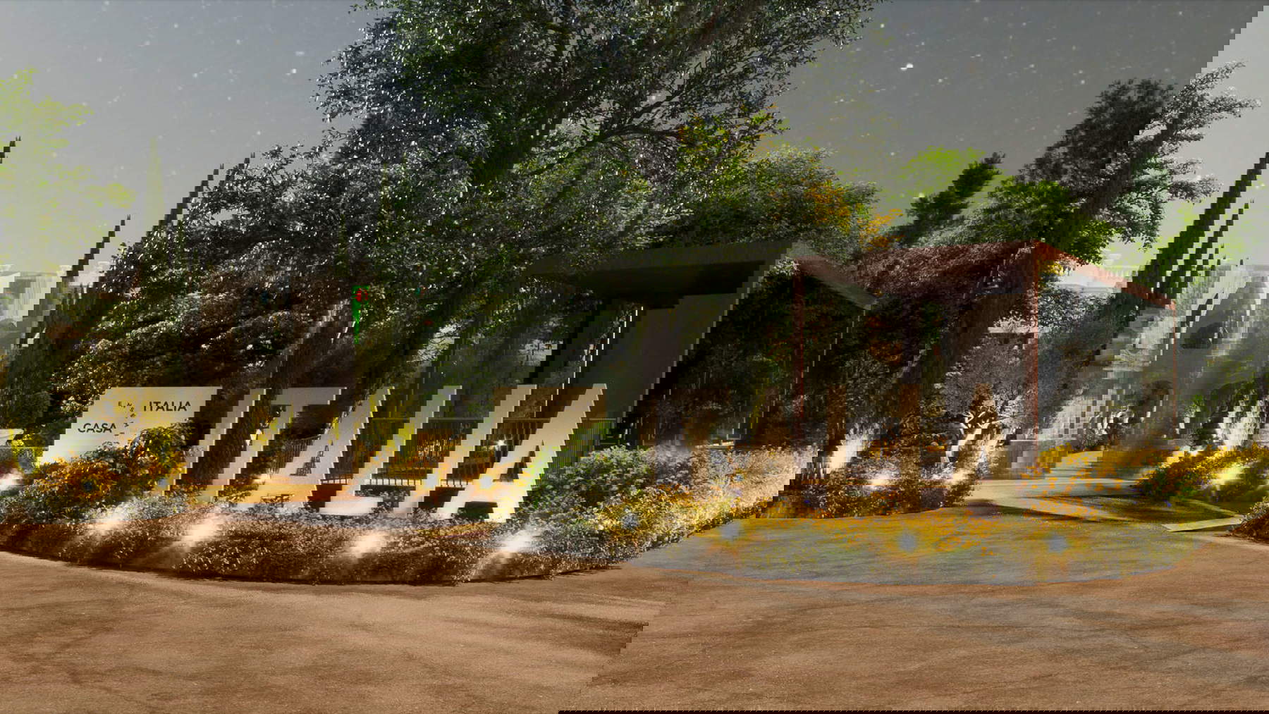 Render de la Casa Italia para los Juegos Olímpicos de París 2024. Exterior