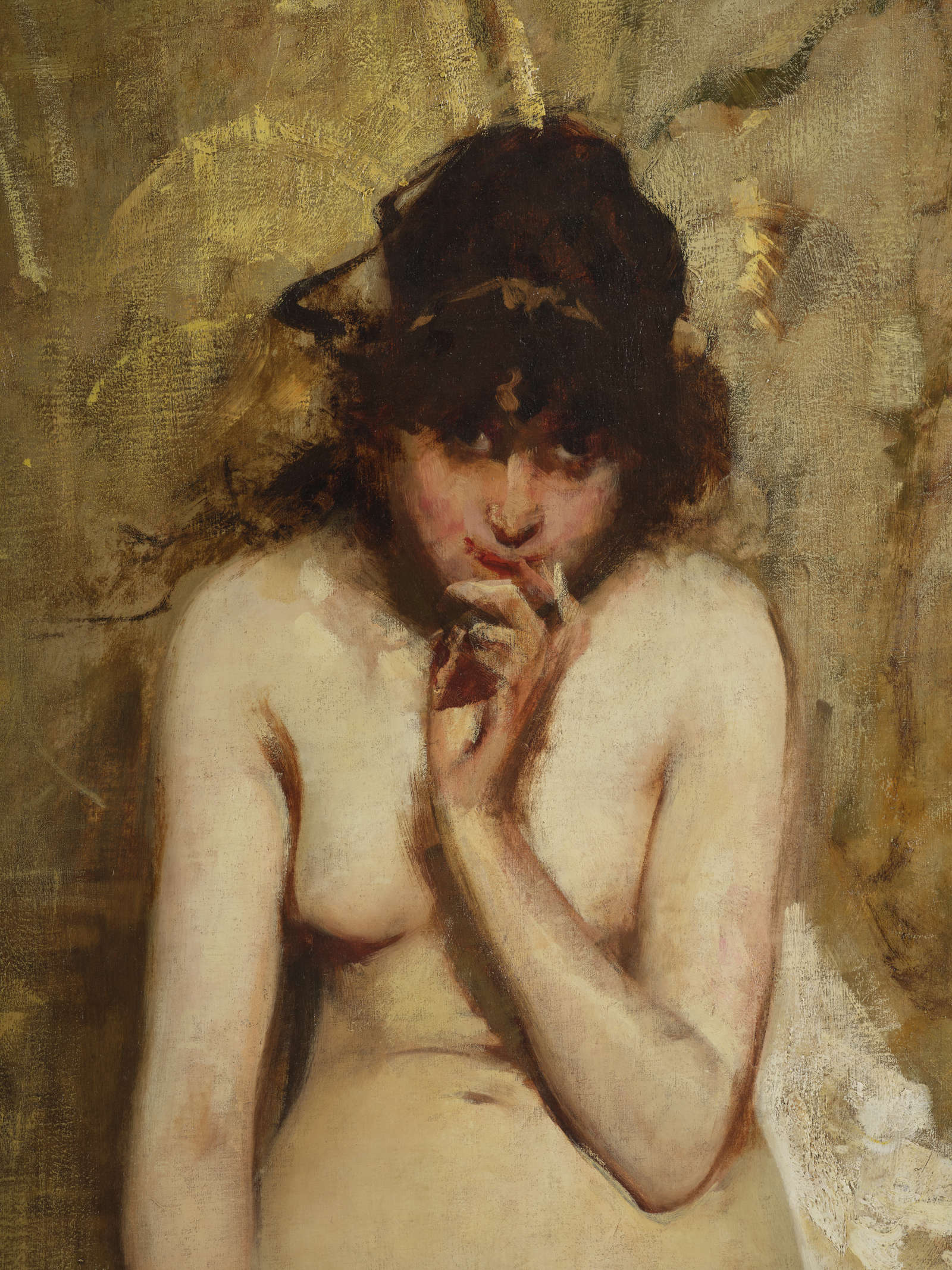 Cesare Tallone, Female Nude, Detail (ca. 1910; oil on canvas; Private Collection) Cesare Tallone, Female Nude, Detail (ca. 1910; oil on canvas; Private Collection)