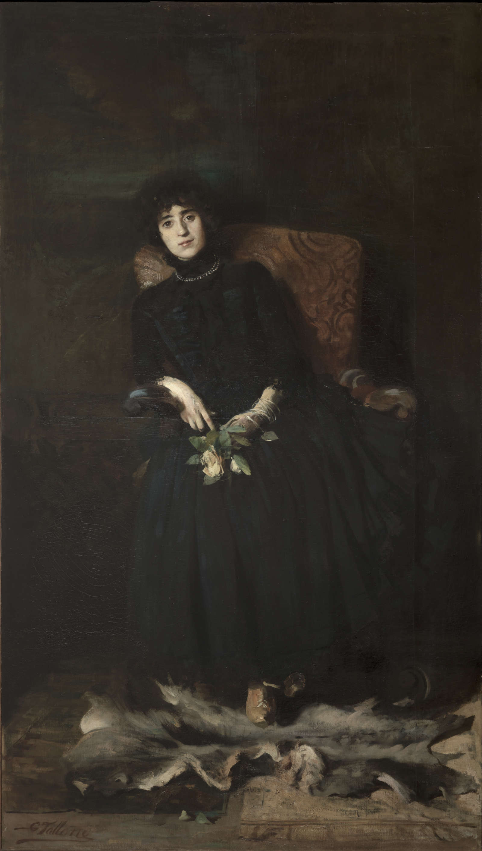 Cesare Tallone, Portrait of Linda Maria Tallone, sister of the painter (ca. 1887; oil on canvas; Abano Terme, Museo Villa Bassi Rathgeb) Cesare Tallone, Portrait of Linda Maria Tallone, sister of the painter (ca. 1887; oil on canvas; Abano Terme, Museo Villa Bassi Rathgeb)
