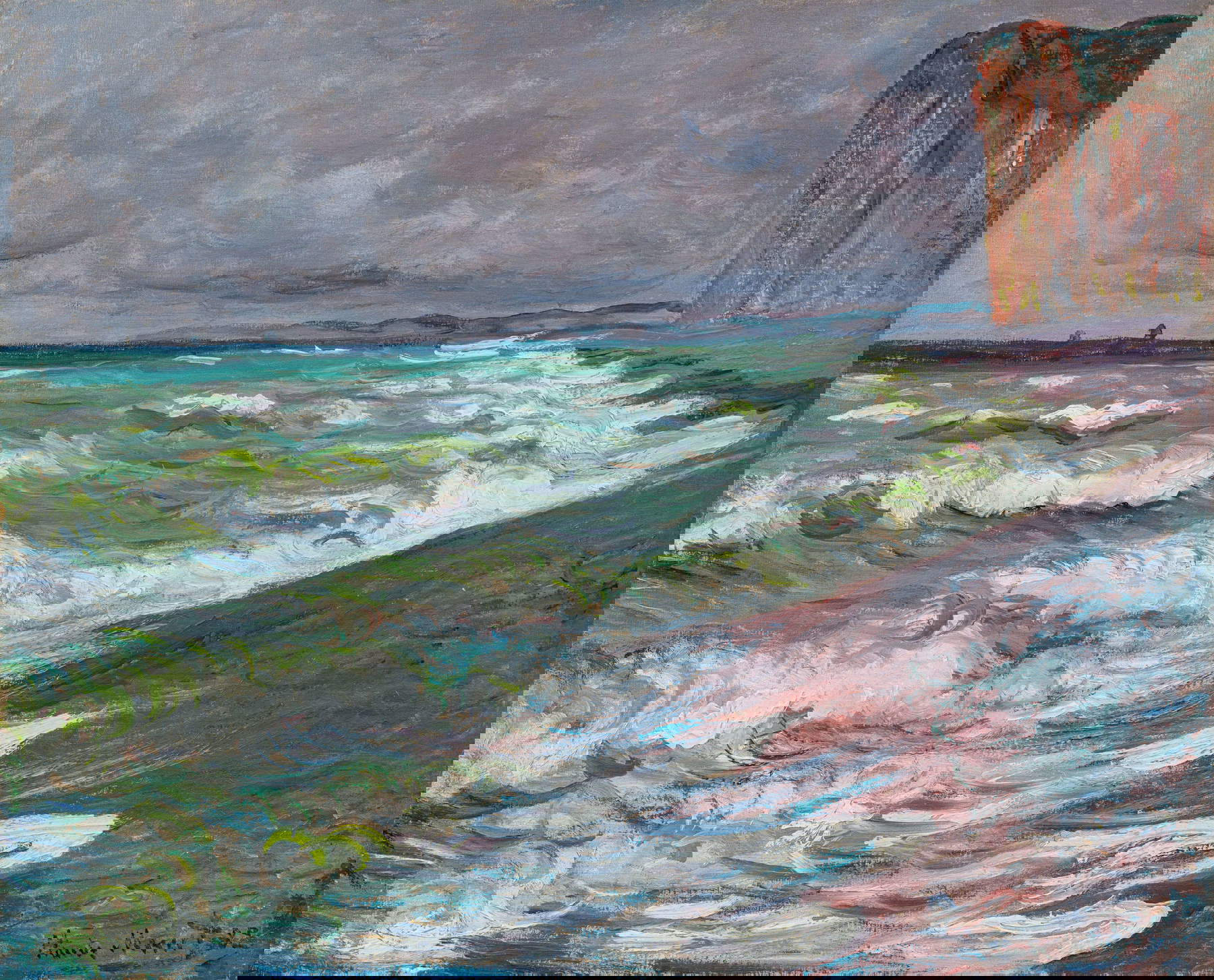 Claude Monet, Mer agitée à Pourville (1882 ; huile sur toile, 59,5 x 73,5 cm) Claude Monet, Mer agitée à Pourville (1882 ; huile sur toile, 59,5 x 73,5 cm)