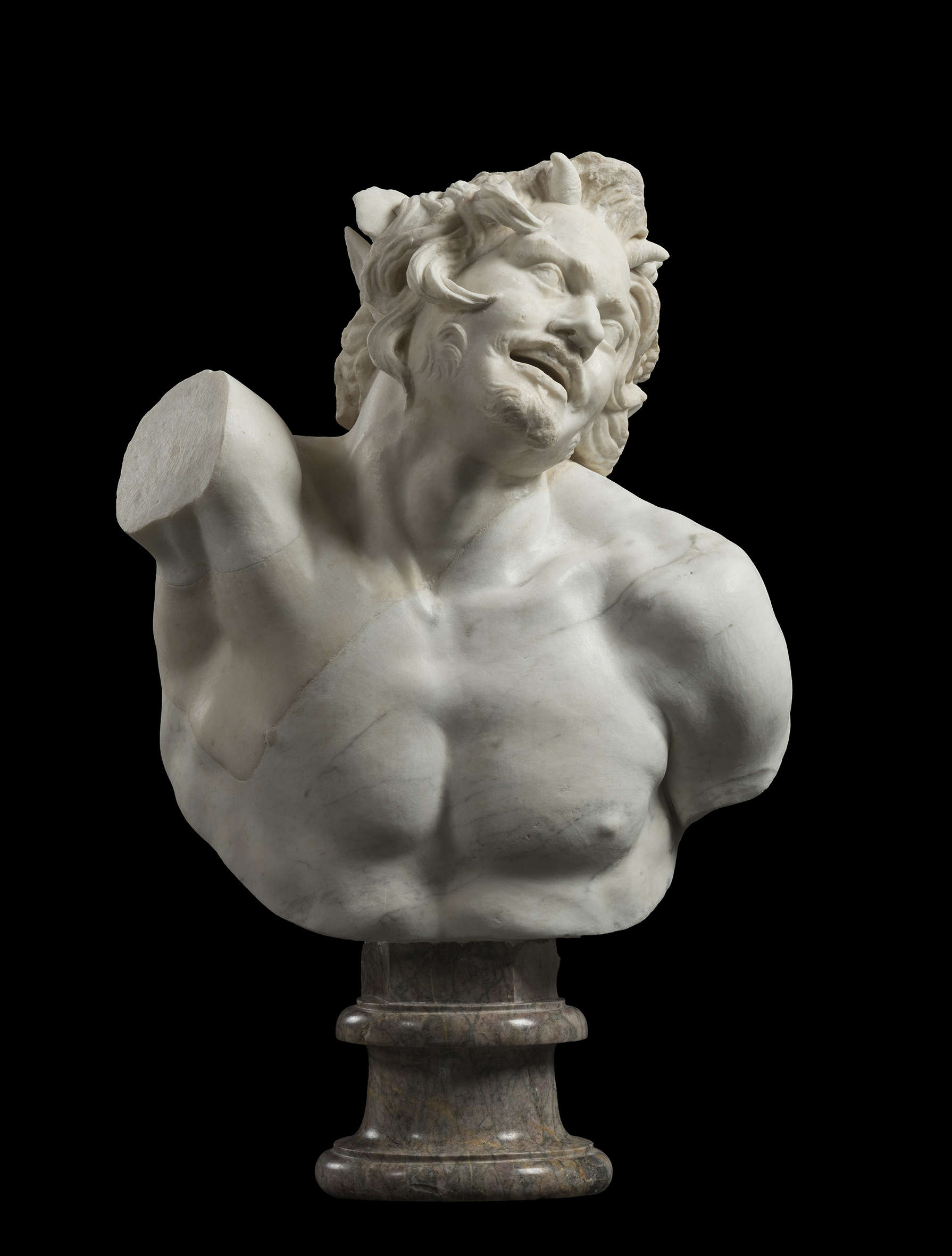 Busto di Satiro ebbro, replica del tipo Ercolano (inizi I sec. d.C.; Collezione Torlonia) © Fondazione Torlonia Busto di Satiro ebbro, replica del tipo Ercolano (inizi I sec. d.C.; Collezione Torlonia) © Fondazione Torlonia