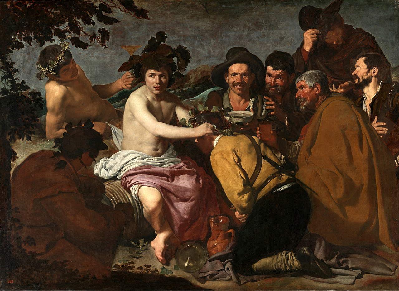 Diego Velázquez, Triomphe de Bacchus ou Los borrachos (1628-1629 ; huile sur toile, 165 x 225 cm ; Madrid, Prado) Diego Velázquez, Triomphe de Bacchus ou Los borrachos (1628-1629 ; huile sur toile, 165 x 225 cm ; Madrid, Prado)