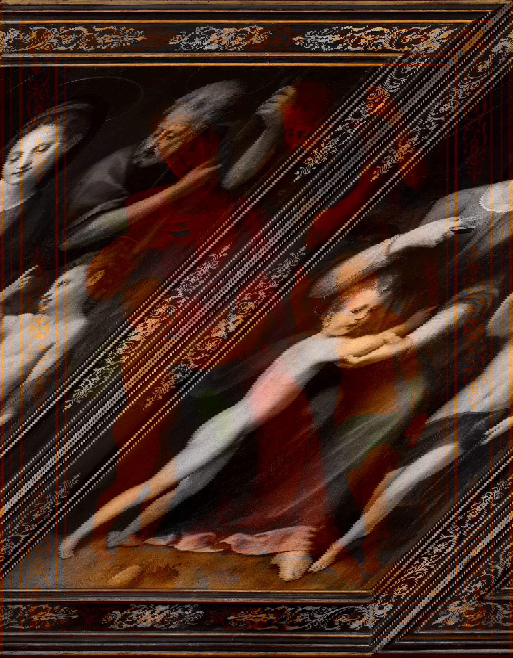 Domenico Beceri (Florence, actif vers 1525-1577) (attribué), Sainte Famille avec saint Jean (vers 1540 ; huile sur panneau, 180x141 cm ; Prato, Museo di Palazzo Pretorio, inv. 1303)