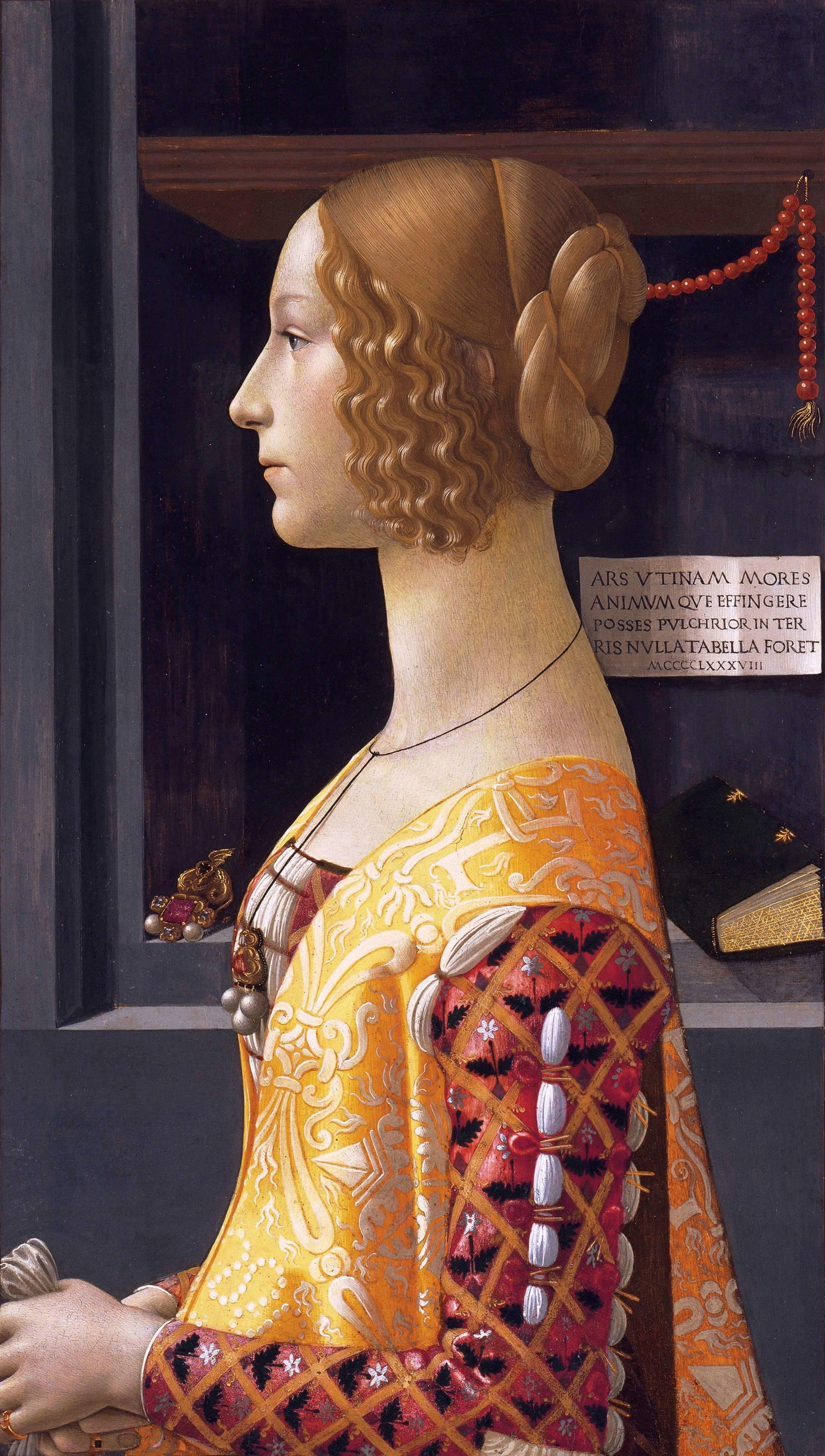 Domenico Ghirlandaio, Porträt von Giovanna Tornabuoni (1488; Tempera auf Tafel, 77 x 49 cm; Madrid, Museo Thyssen-Bornemisza) Domenico Ghirlandaio, Porträt von Giovanna Tornabuoni (1488; Tempera auf Tafel, 77 x 49 cm; Madrid, Museo Thyssen-Bornemisza)