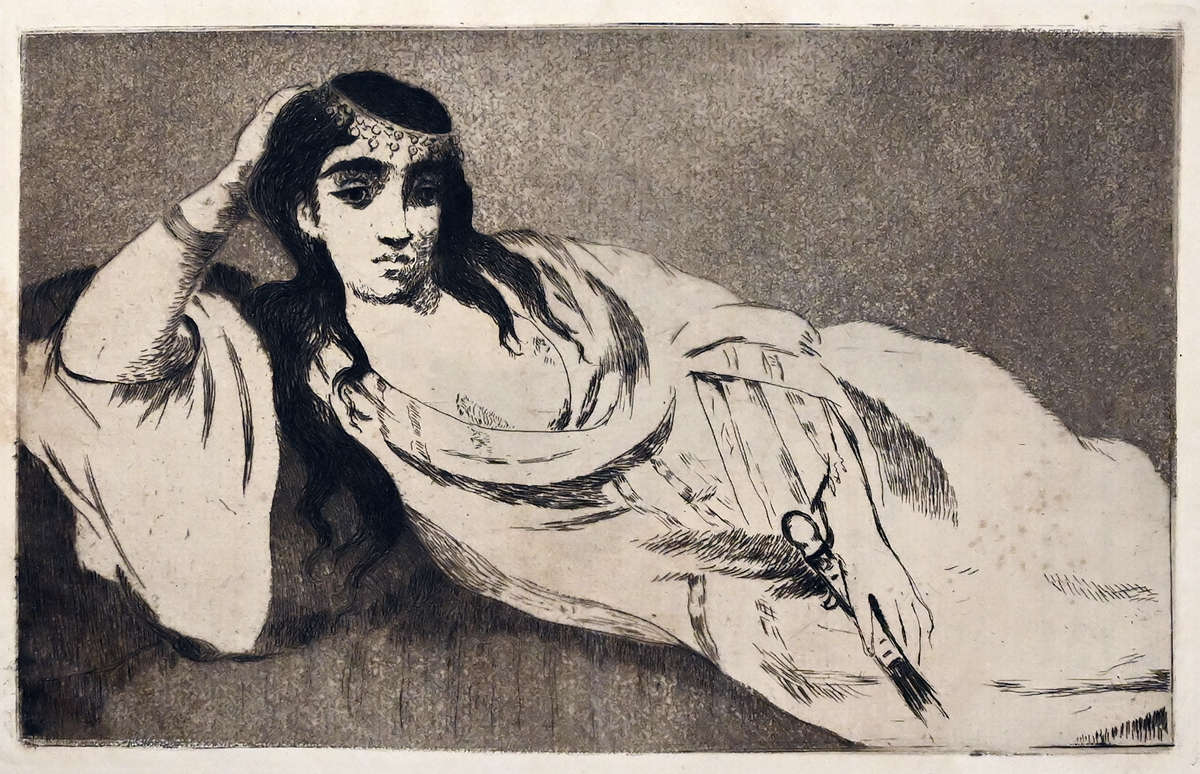 &Eacute;douard Manet, Odalisque (1868; etching and aquatint, 129 x 198 mm)