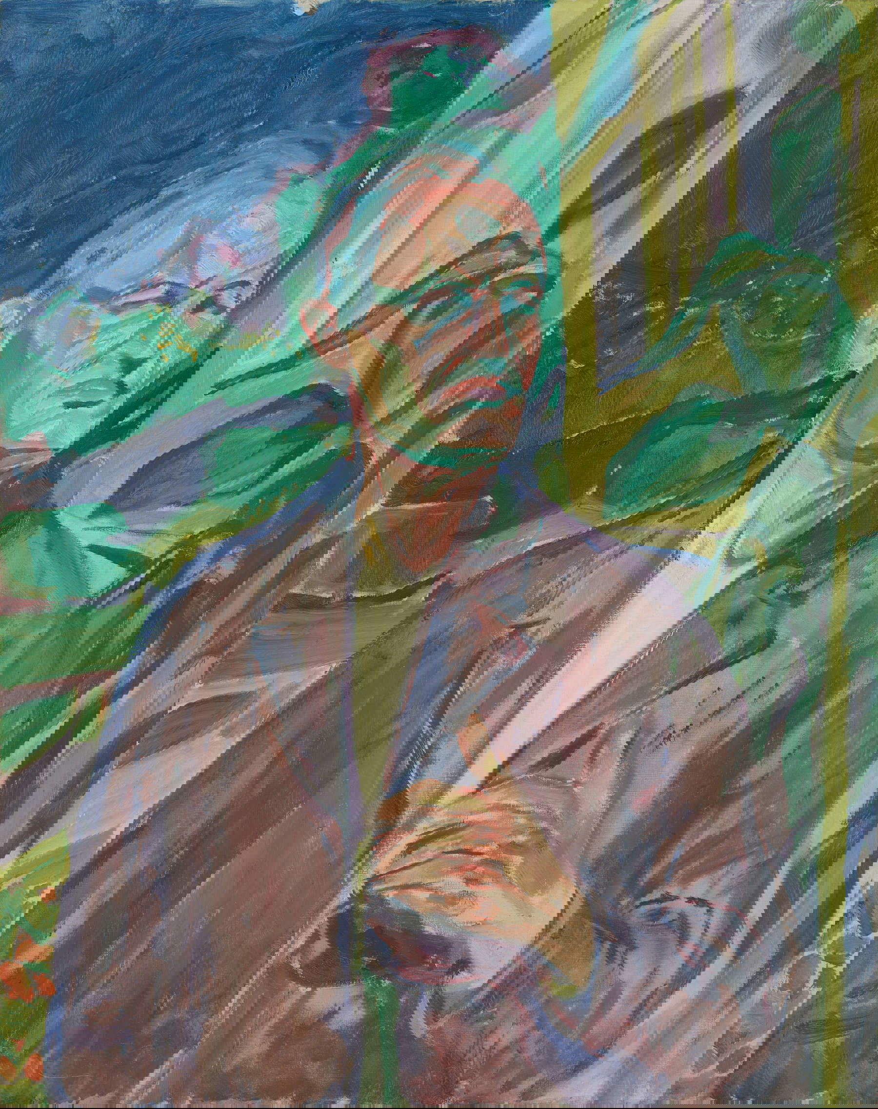 Edvard Munch, Autoritratto davanti al muro di casa (1926; olio su tela, 92 x 73 cm; Oslo, Munchmuseet) Foto © Munchmuseet Edvard Munch, Autoritratto davanti al muro di casa (1926; olio su tela, 92 x 73 cm; Oslo, Munchmuseet) Foto © Munchmuseet