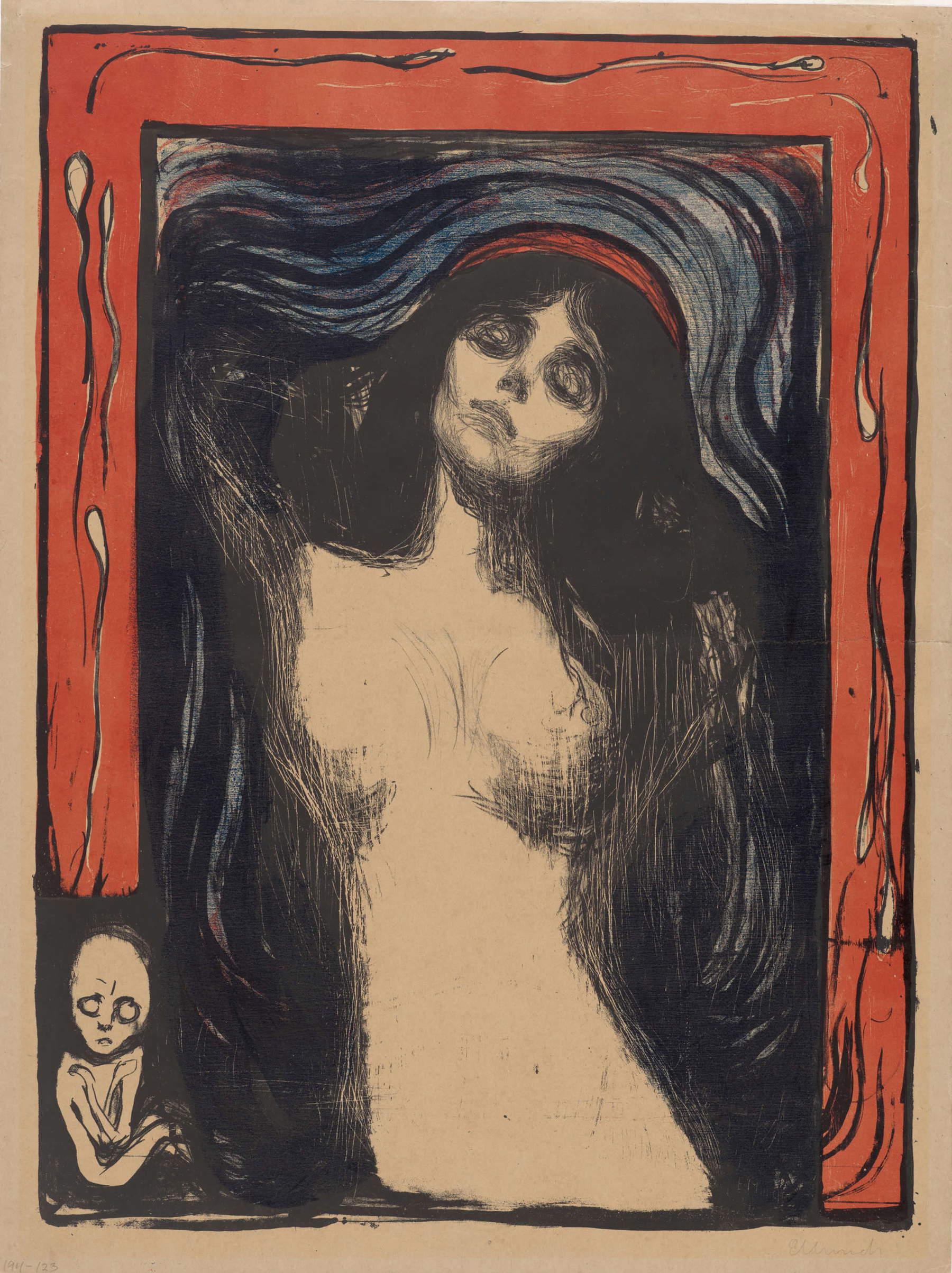 Edvard Munch, Madonna (1895-1902; Litografia stampata a colori, 60,5 x 44,3 cm; Oslo, Munchmuseet) Foto © Munchmuseet