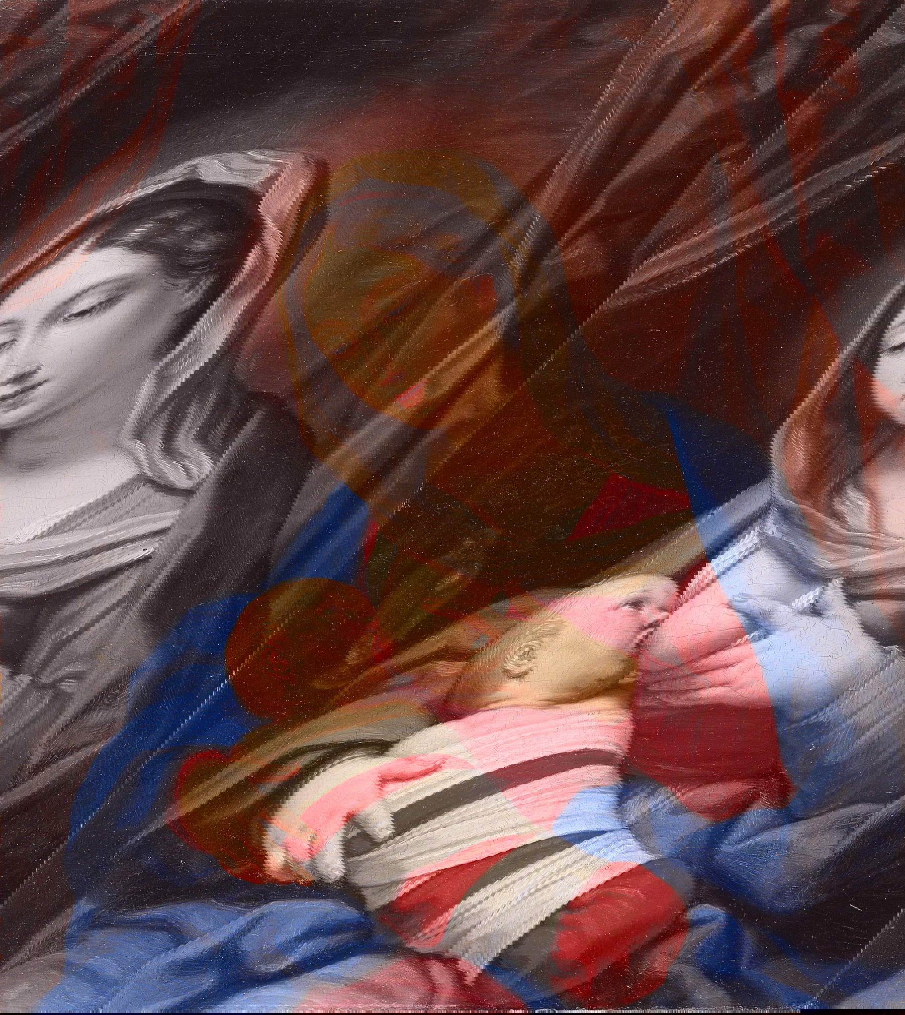 Elisabetta Sirani, La Madonna che allatta il Bambino (1658; olio su tela, 65 x 58 cm; Modena, Collezione BPER Banca)