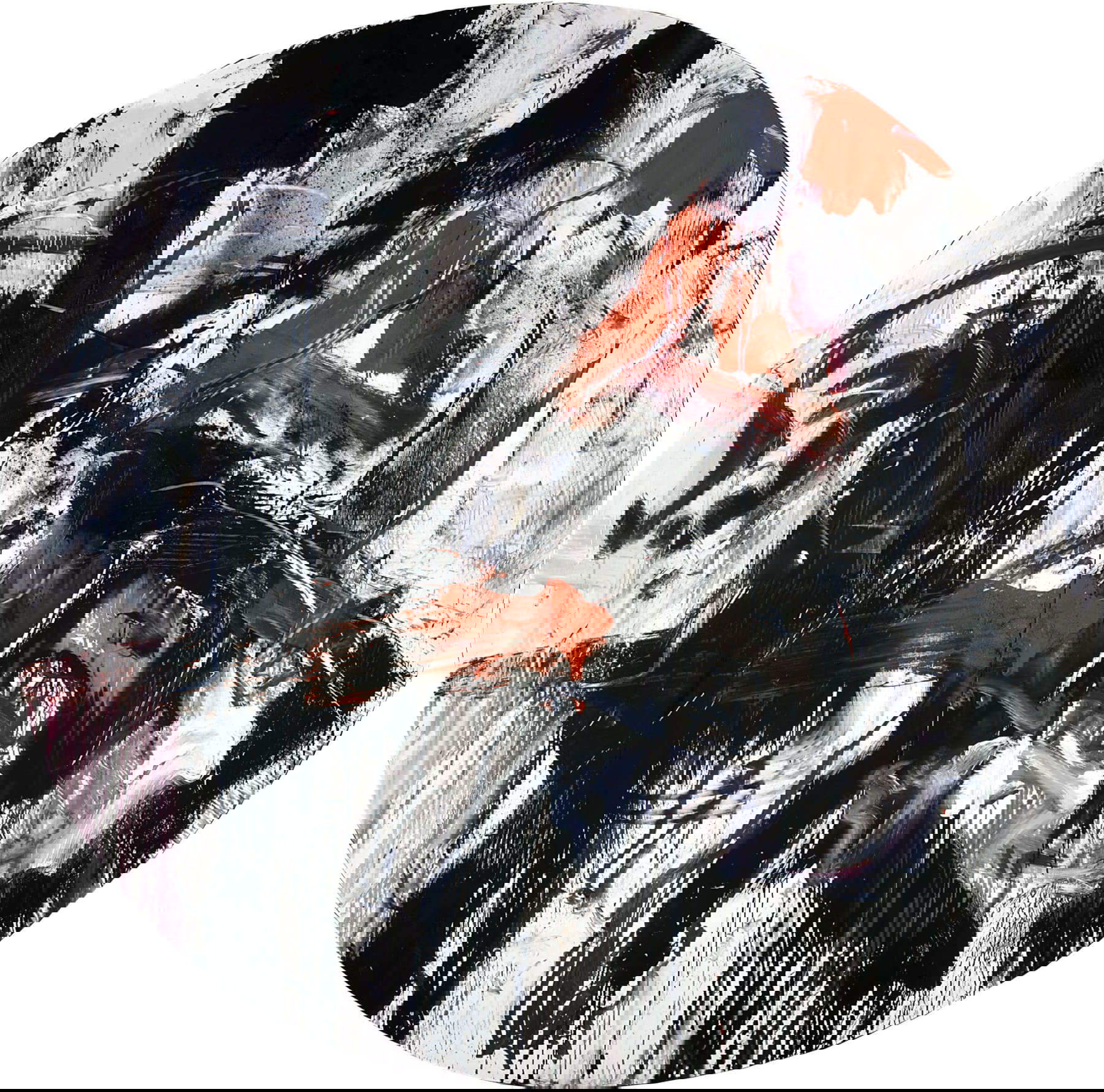 Emilio Vedova, Tondo ’85 – 2 (1985; colori acrilici, sabbia, nero ossido e pastello su tela, 280 Ø cm; Venezia, Fondazione Emilio e Annabianca Vedova) Emilio Vedova, Tondo ’85 – 2 (1985; colori acrilici, sabbia, nero ossido e pastello su tela, 280 Ø cm; Venezia, Fondazione Emilio e Annabianca Vedova)