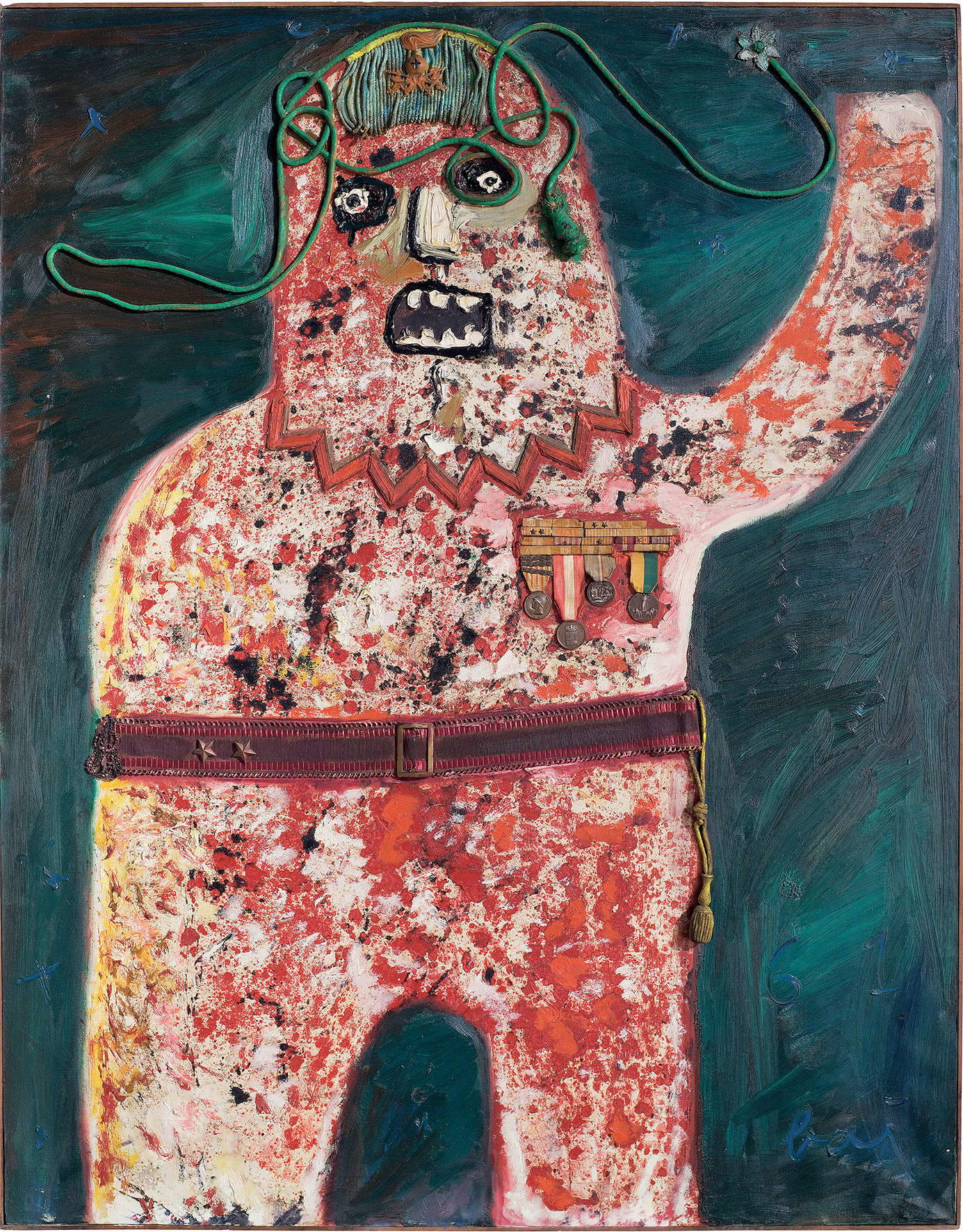 Enrico Baj, General (1961; óleo, collage y recortes sobre lienzo, 146x114 cm; Colección particular). Por concesión de Giò Marconi, Milán. Enrico Baj, General (1961; óleo, collage y recortes sobre lienzo, 146x114 cm; Colección particular). Por concesión de Giò Marconi, Milán.