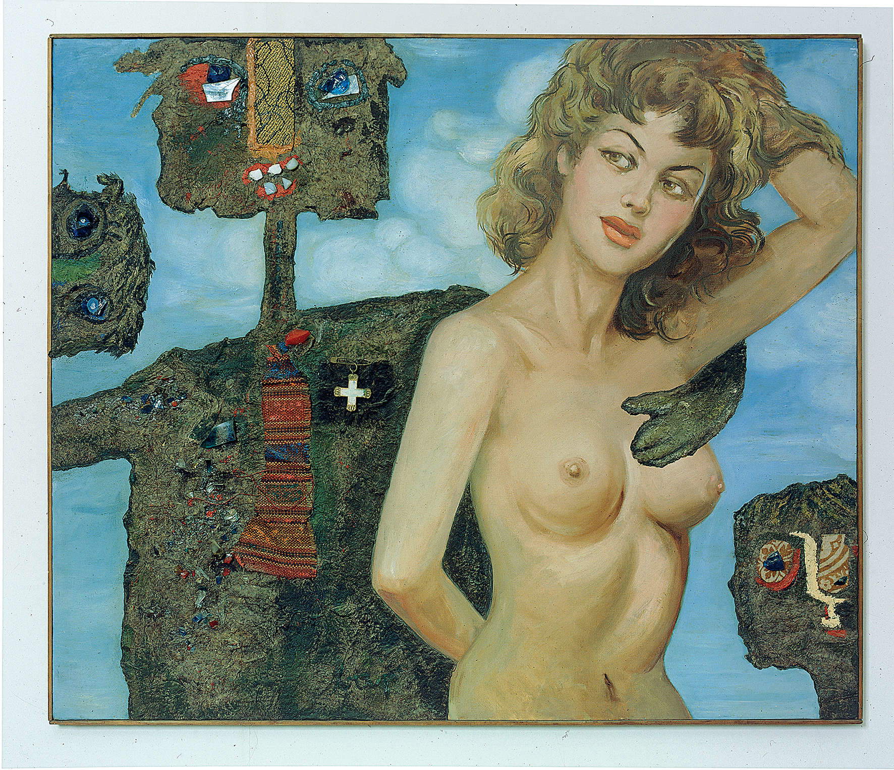 Enrico Baj, Vieni qua, biondina (1959; óleo y collage sobre lienzo, 90x105 cm; Vergiate, Archivio Enrico Baj) Enrico Baj, Vieni qua, biondina (1959; óleo y collage sobre lienzo, 90x105 cm; Vergiate, Archivio Enrico Baj)