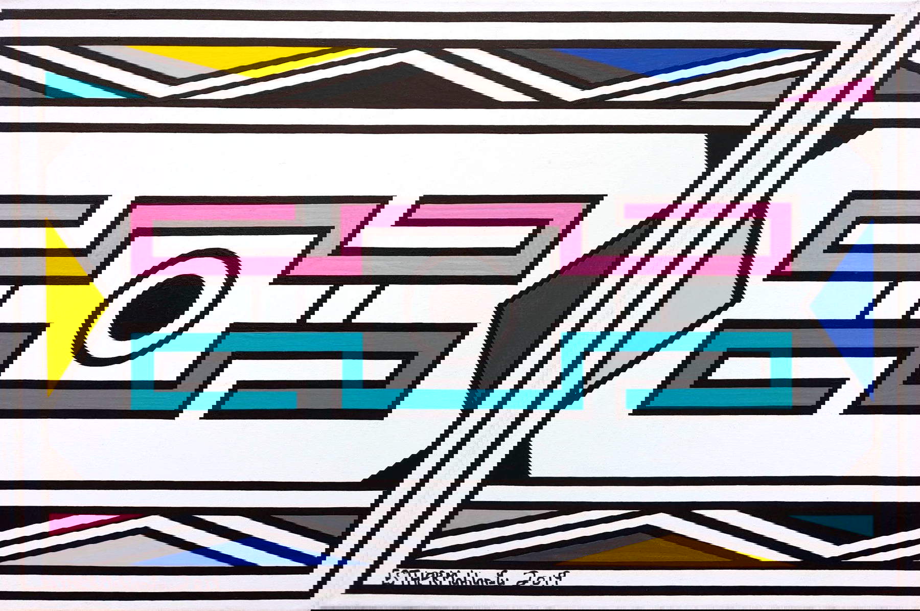 Esther Mahlangu, Ndebele Pattern (2019) Esther Mahlangu, Ndebele Pattern (2019)