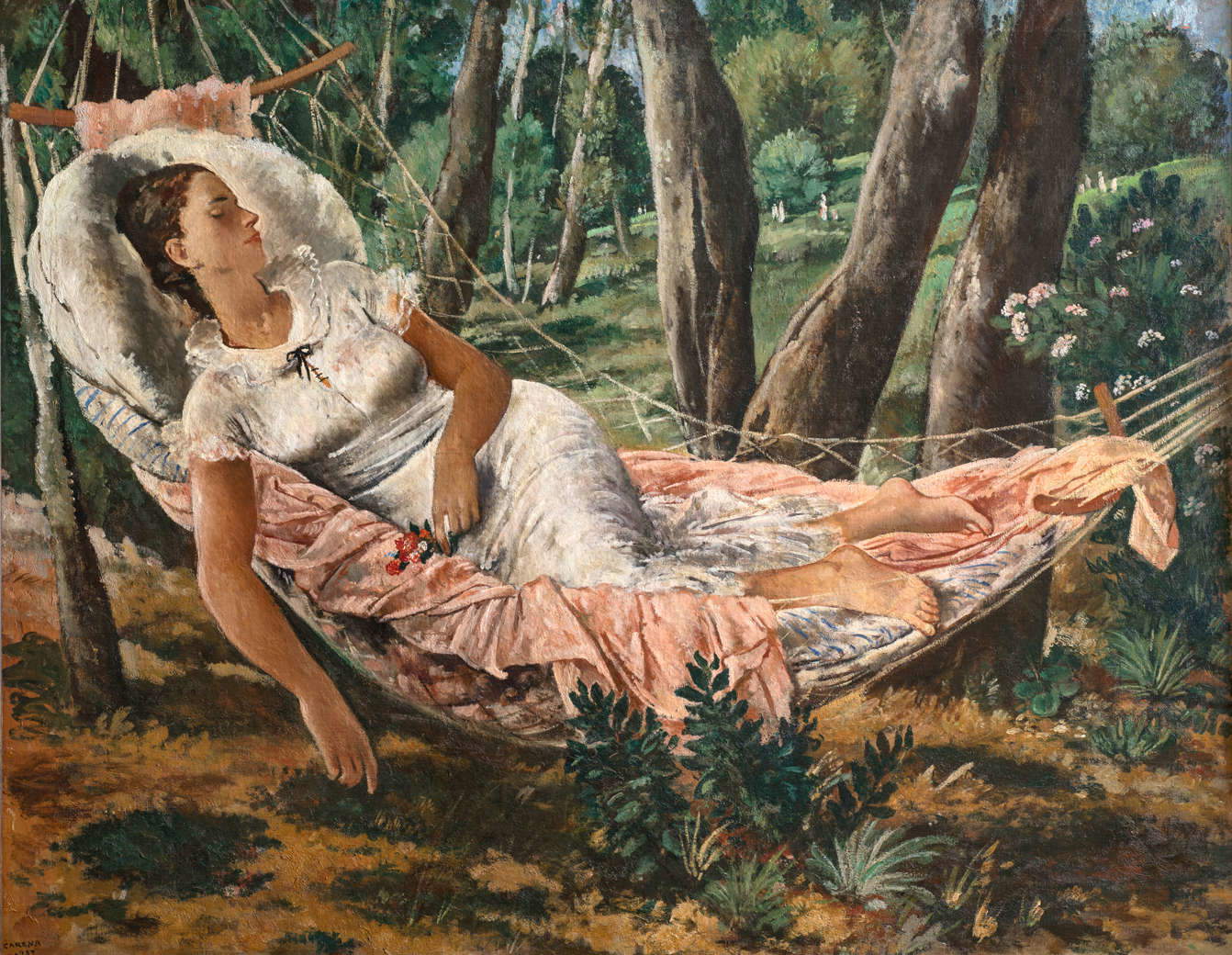 Felice Carena, Été (Le hamac) (1933 ; huile sur toile, 156 x 200 cm ; Turin, GAM - Galleria Civica d'Arte Moderna e Contemporanea, inv. P/1078). Prêt de la Fondazione Torino Musei. Photo : Studio Fotografico Gonella 2024 Felice Carena, Été (Le hamac) (1933 ; huile sur toile, 156 x 200 cm ; Turin, GAM - Galleria Civica d'Arte Moderna e Contemporanea, inv. P/1078). Prêt de la Fondazione Torino Musei. Photo : Studio Fotografico Gonella 2024