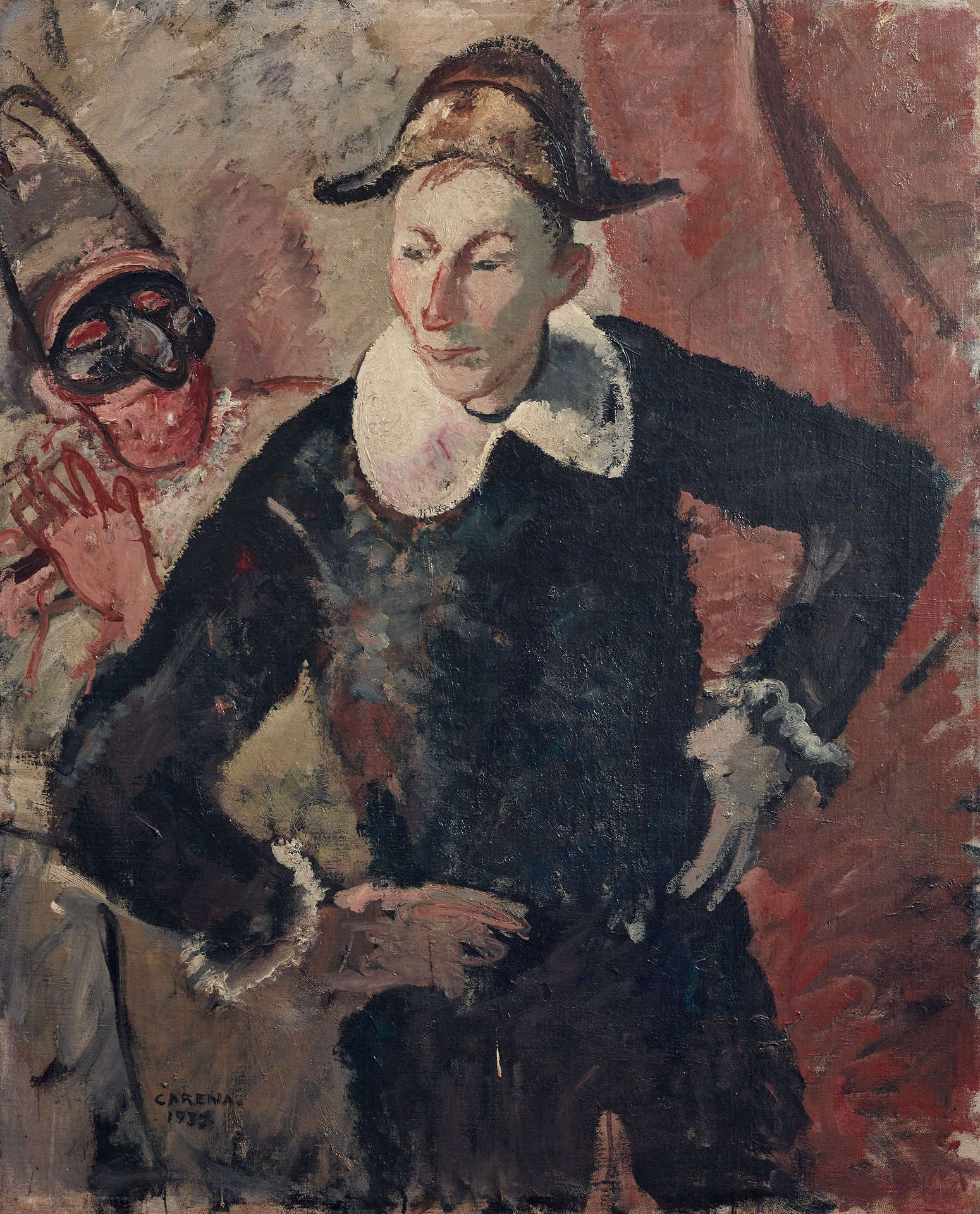 Felice Carena, Figure in maschera (1932; olio su tela, 99 x 81 cm; Milano, Raccolta privata). Foto: L. Postini
