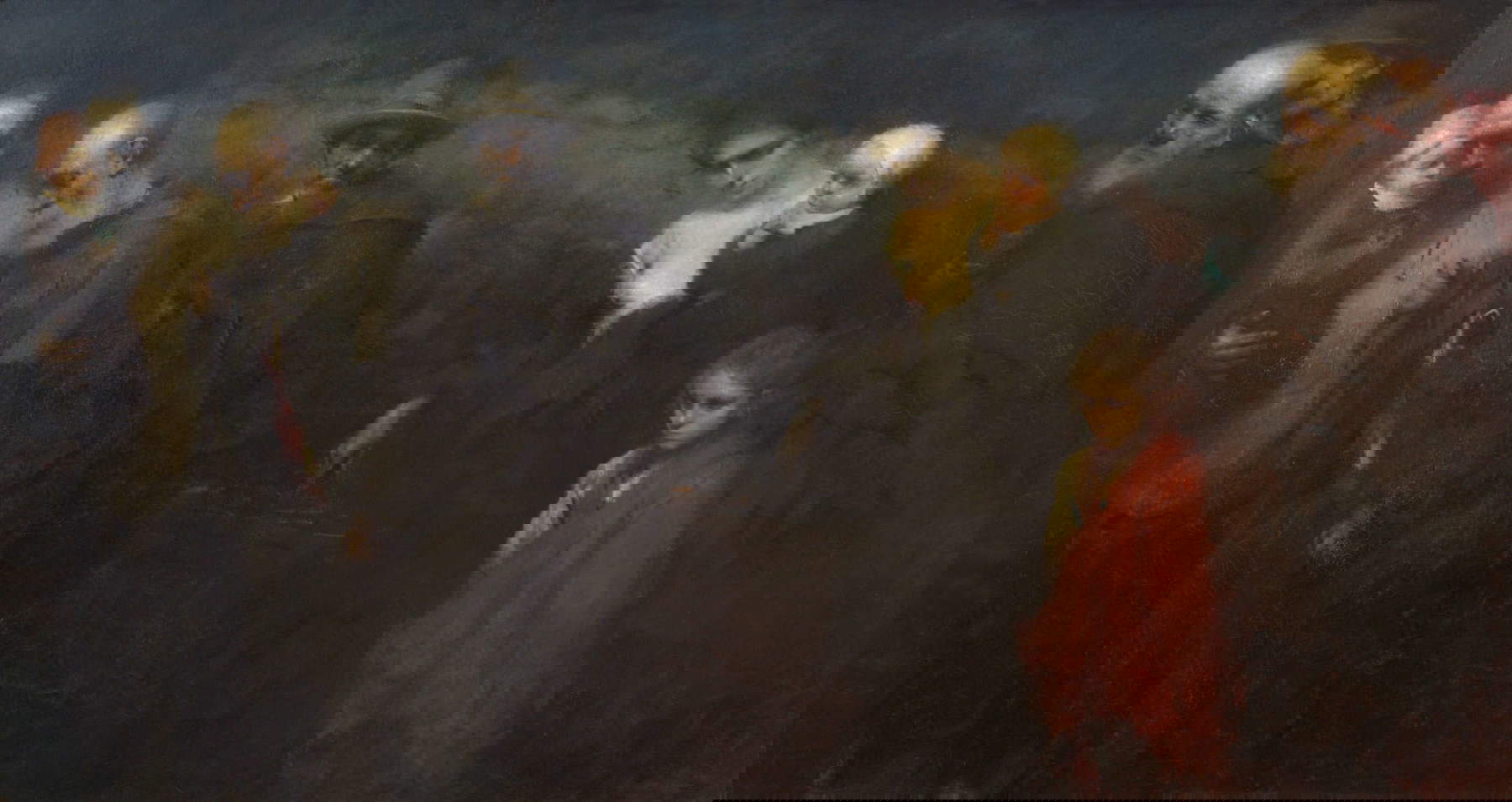 Felice Carena, I Viandanti (1908-1909 ; huile sur toile, 159 x 300 cm ; Udine, Museo d'Arte Moderna e Contemporanea Casa Cavazzini, inv. 93) Felice Carena, I Viandanti (1908-1909 ; huile sur toile, 159 x 300 cm ; Udine, Museo d'Arte Moderna e Contemporanea Casa Cavazzini, inv. 93)